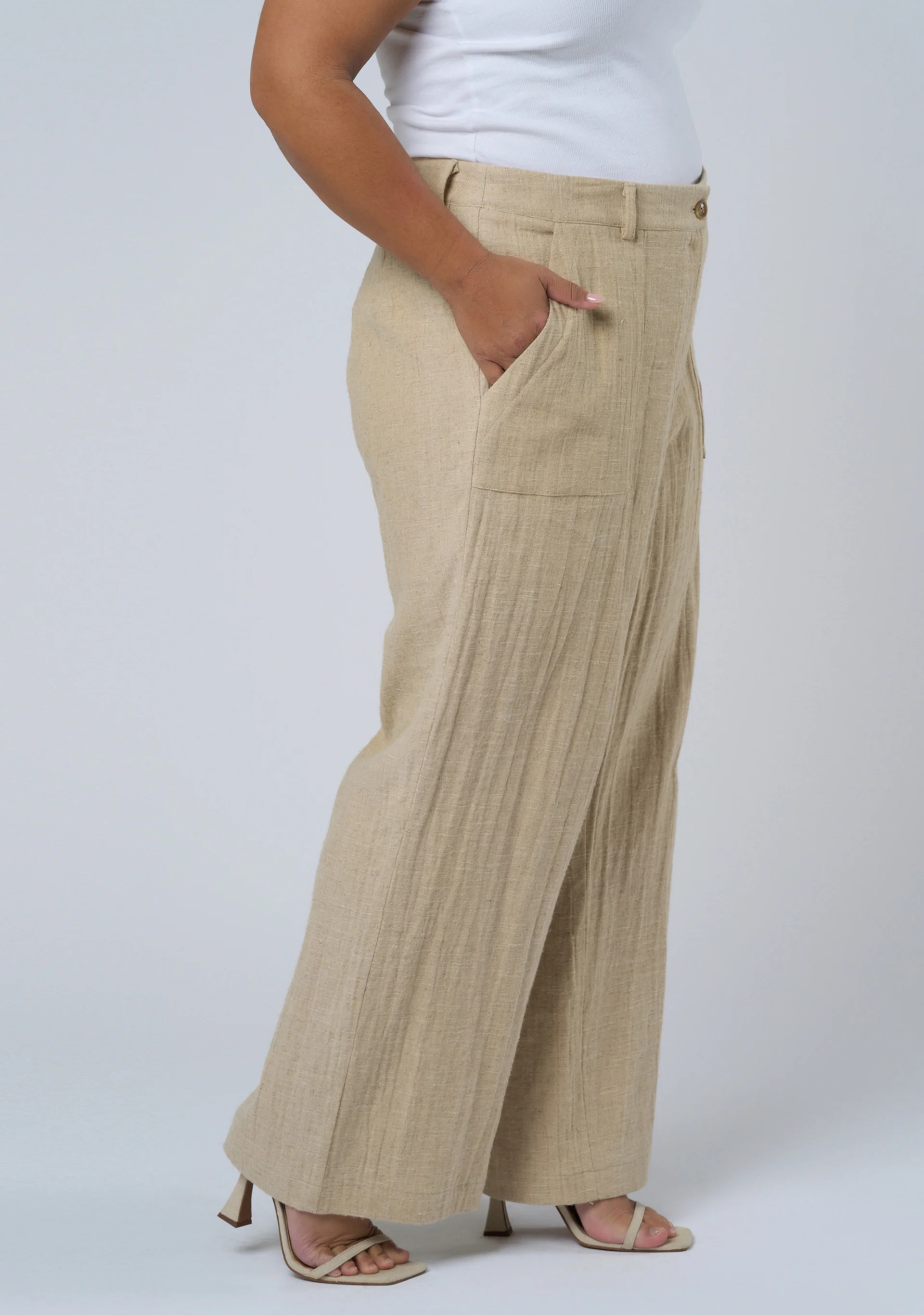Lila Linen Wide Leg Pant - Image 5