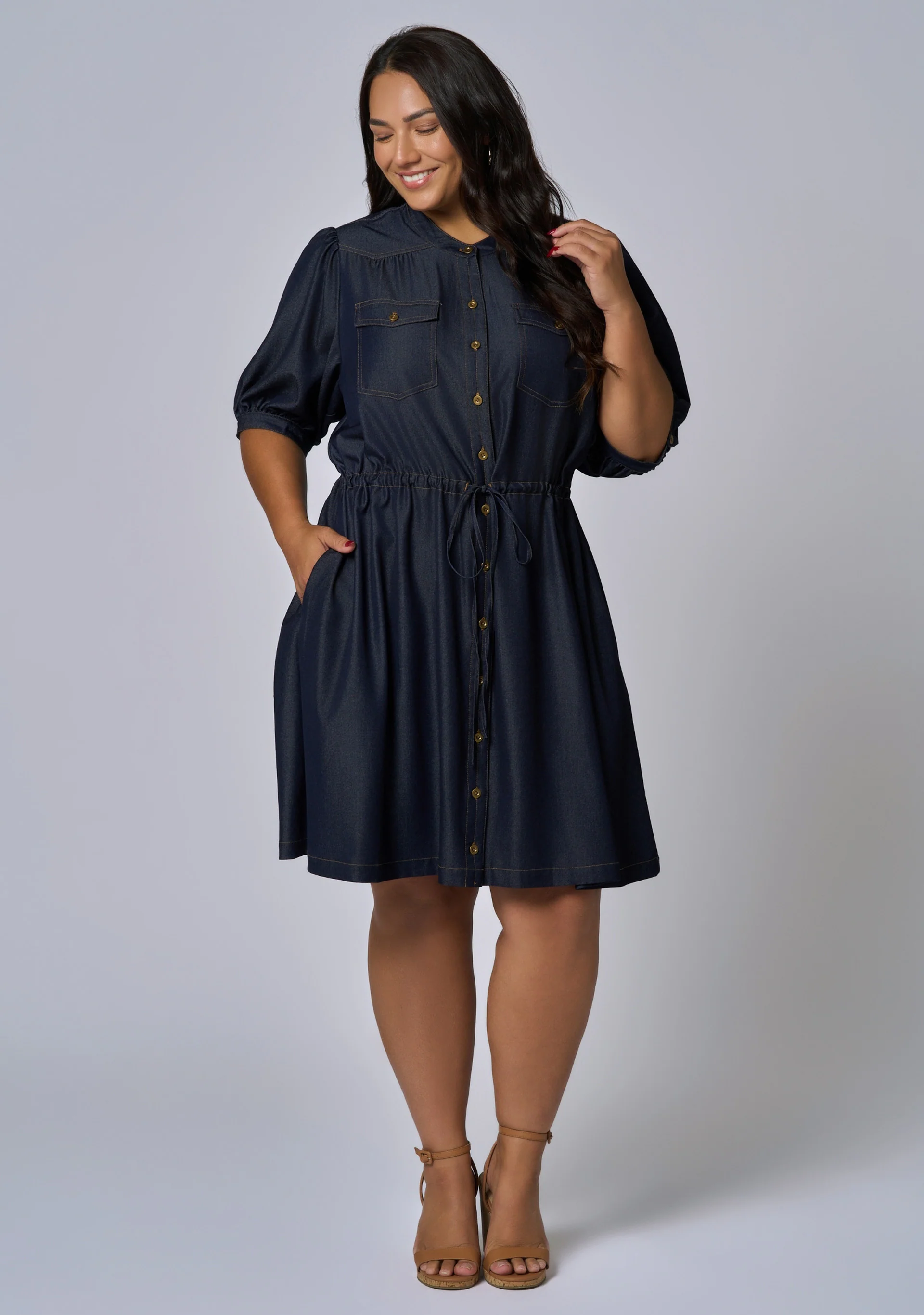 Marley Chambray Mini Dress - Image 2