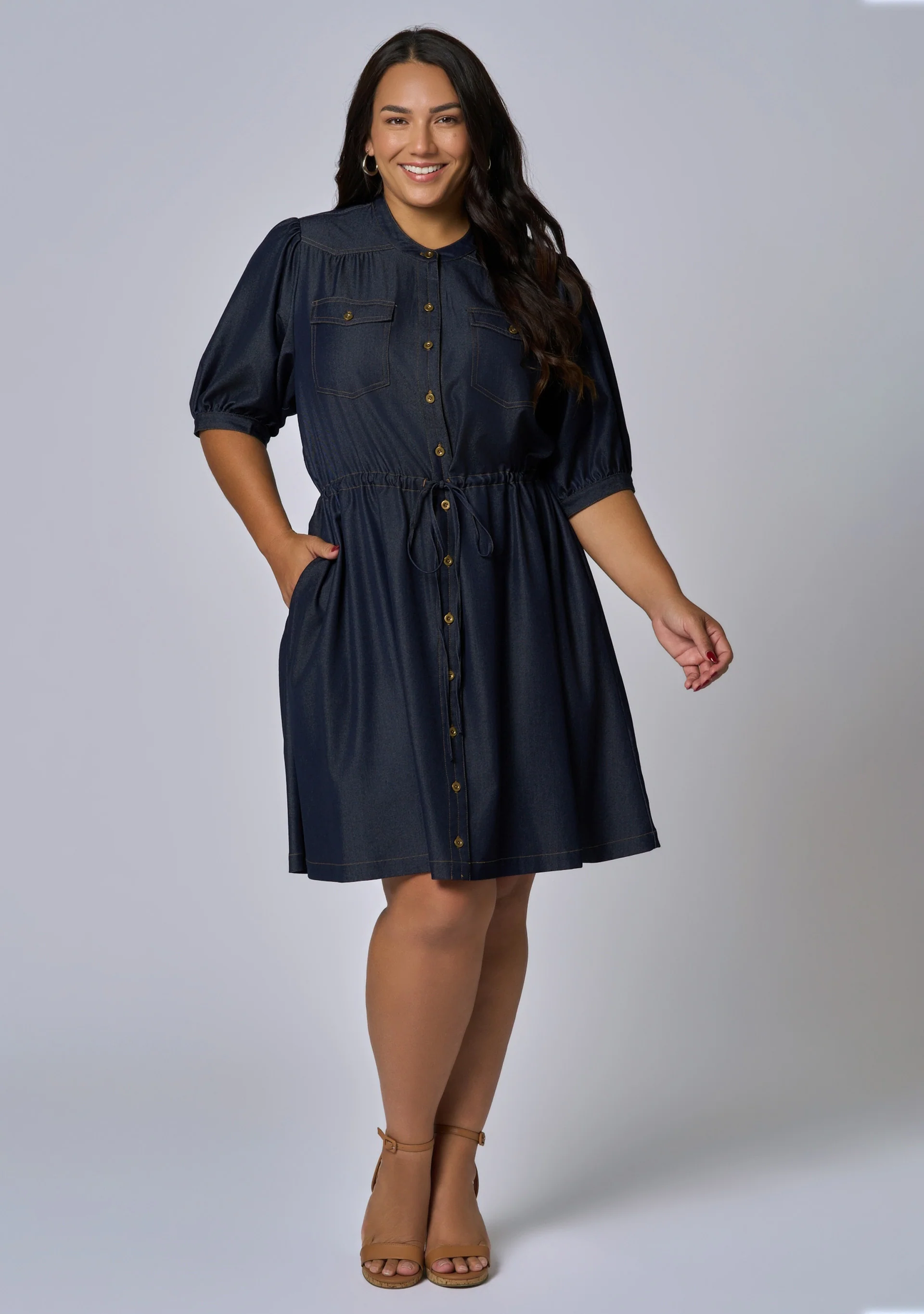 Marley Chambray Mini Dress - Image 3