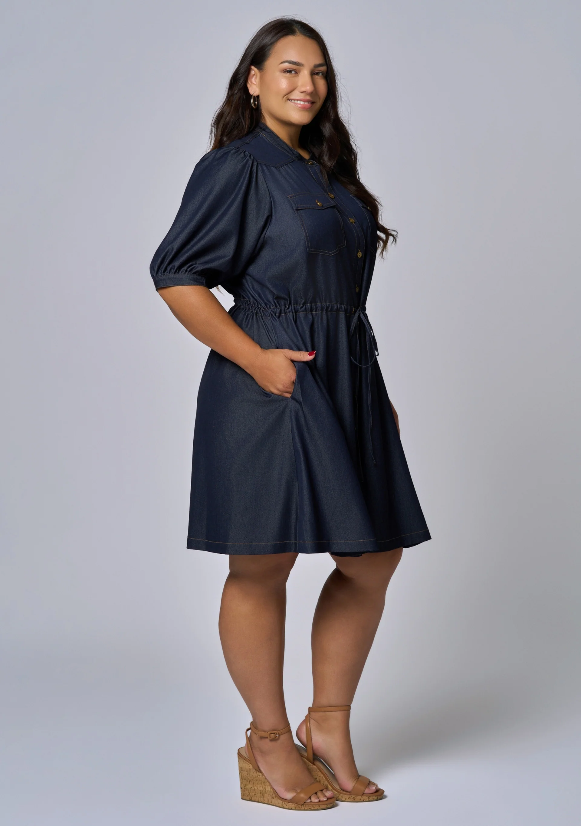 Marley Chambray Mini Dress - Image 4