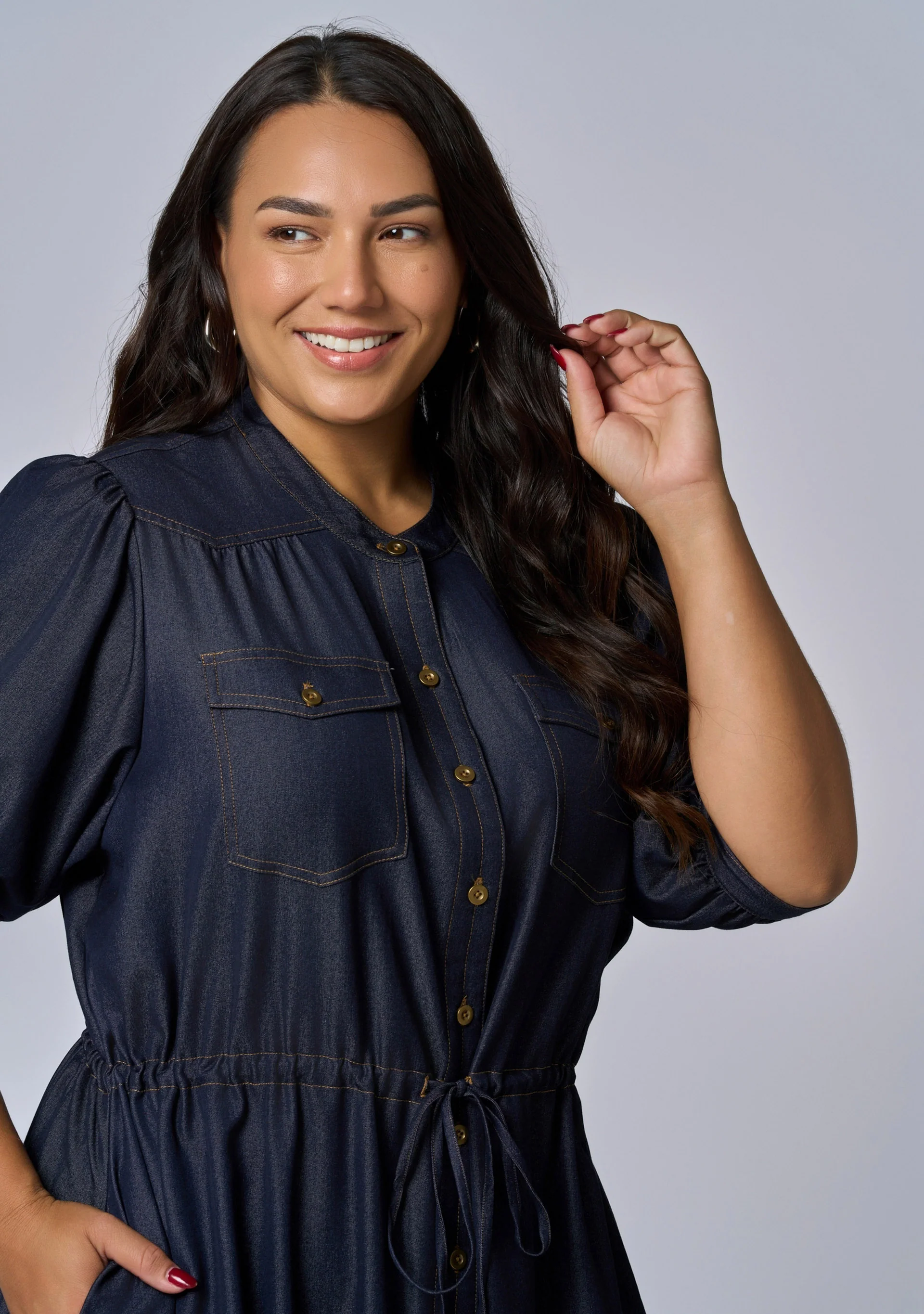 Marley Chambray Mini Dress - Image 6