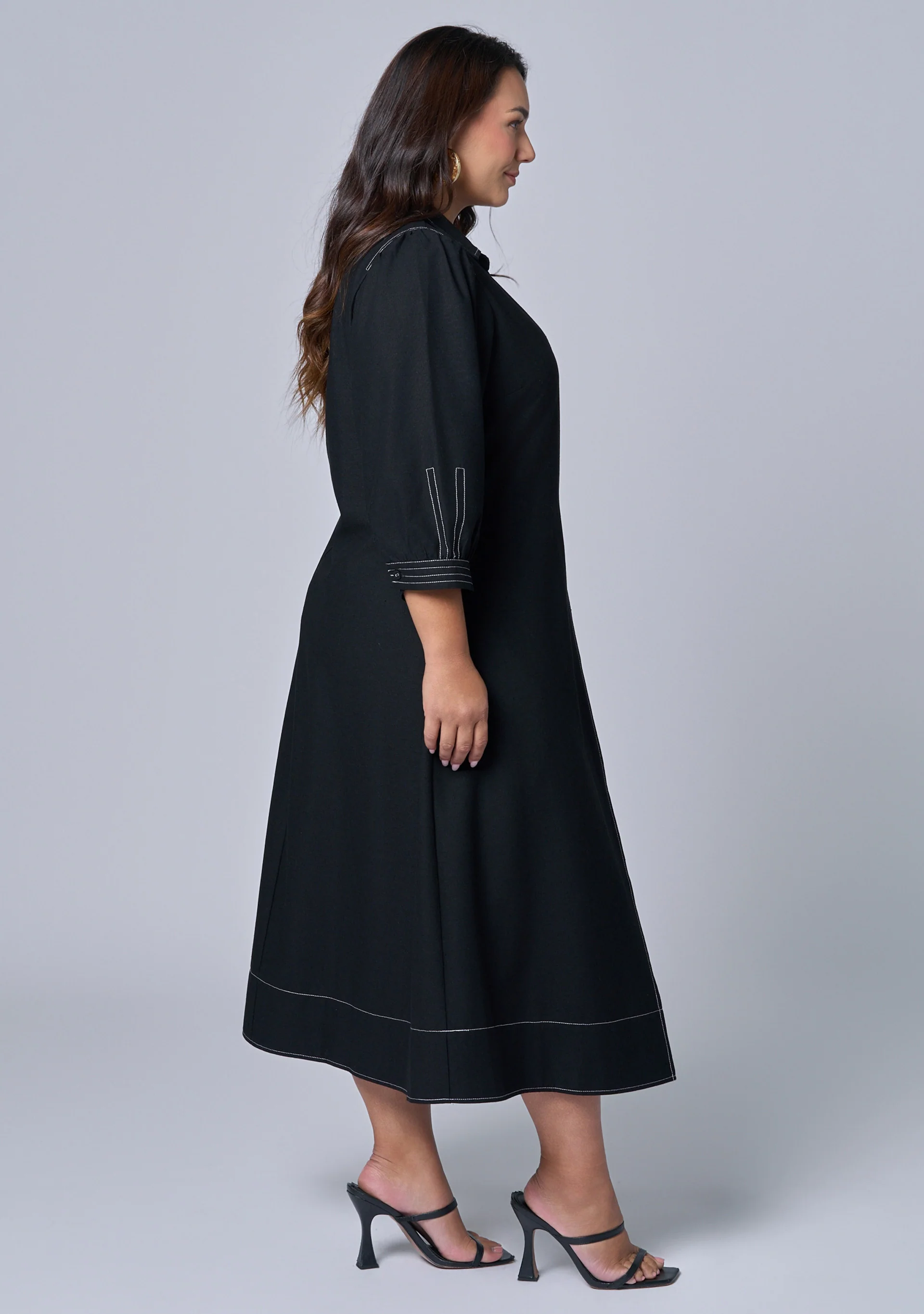Midnight Muse Midi Shirt Dress - Image 4