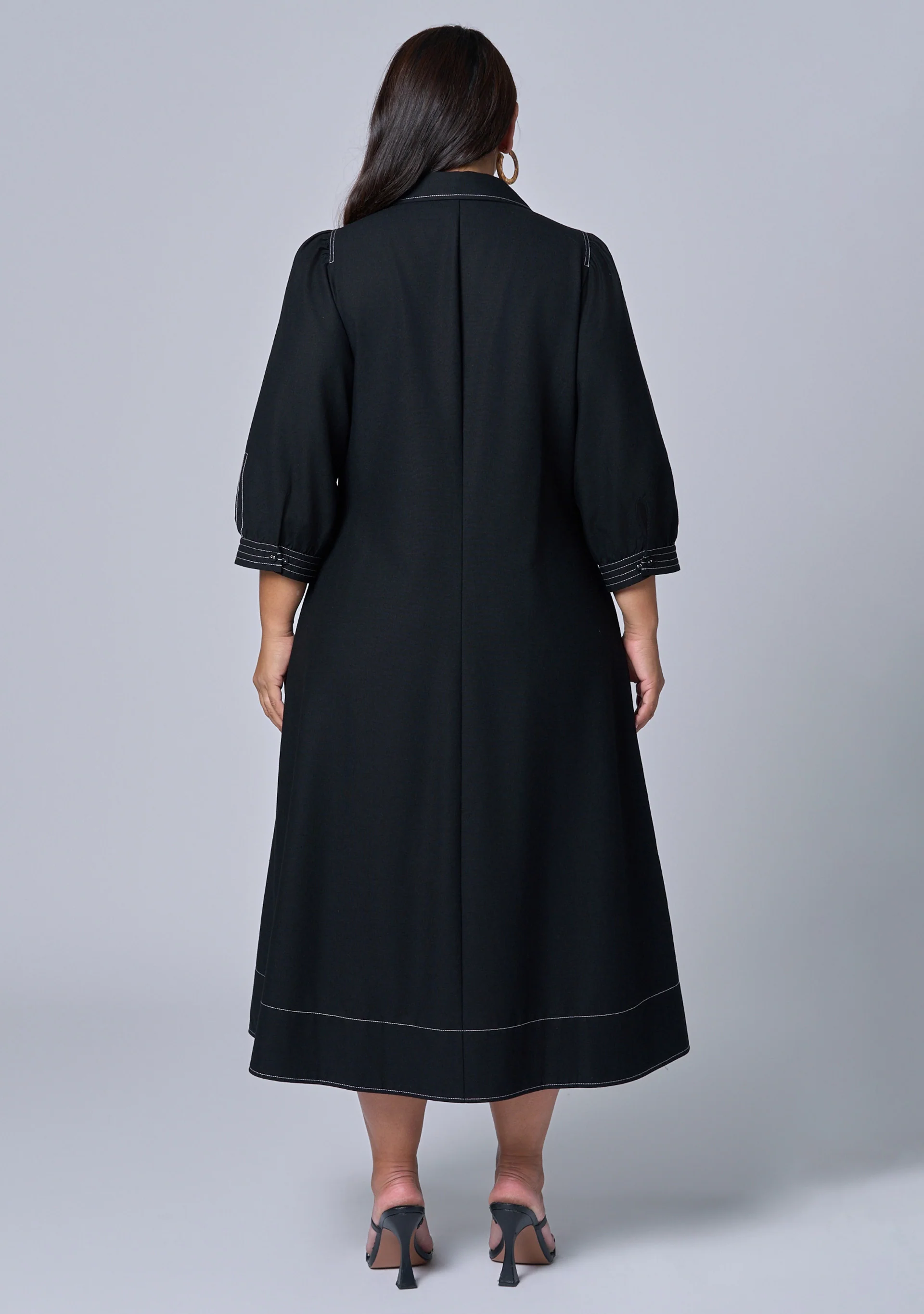 Midnight Muse Midi Shirt Dress - Image 5