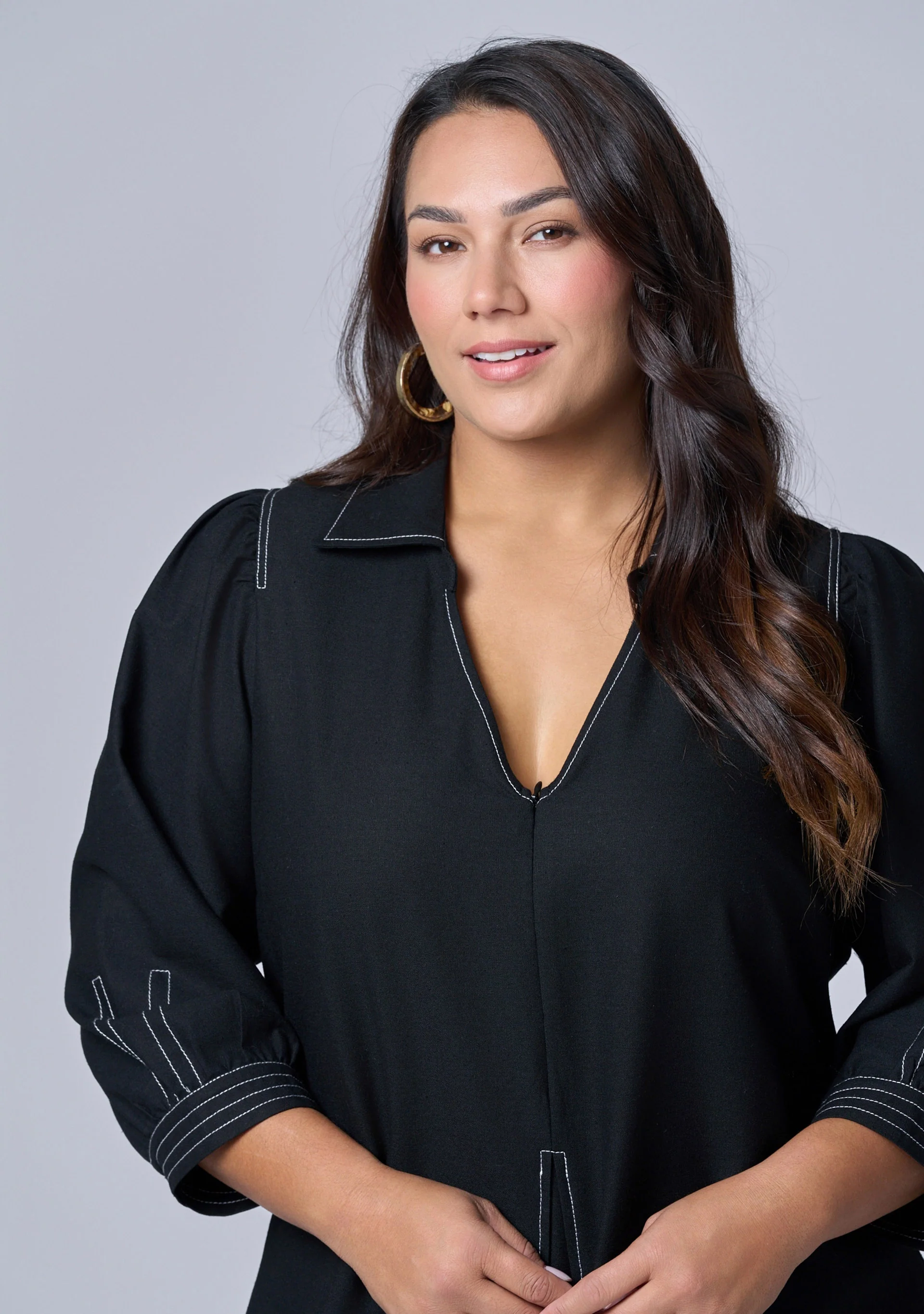 Midnight Muse Midi Shirt Dress - Image 6