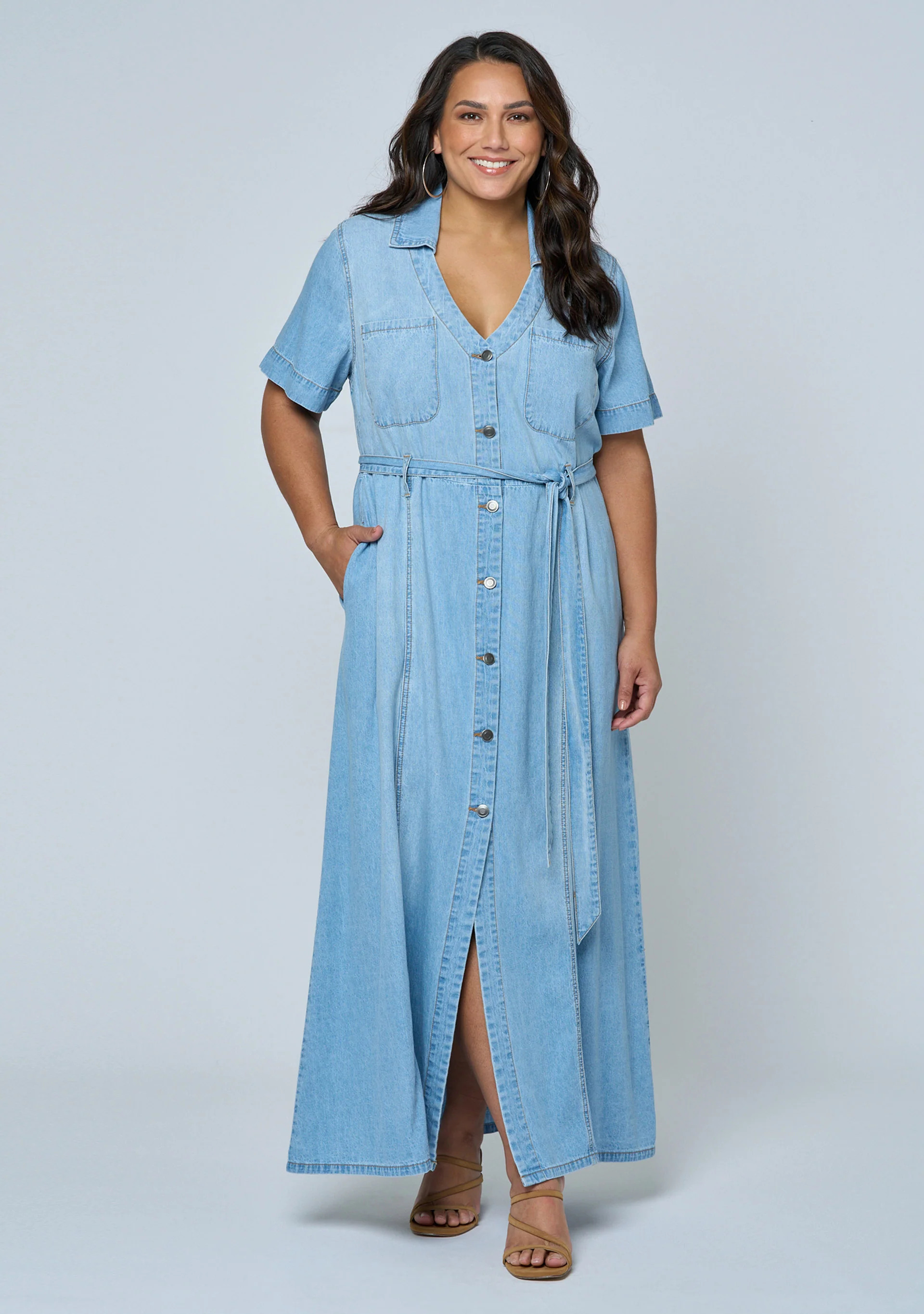 Naomi Chambray Maxi Dress - Image 2