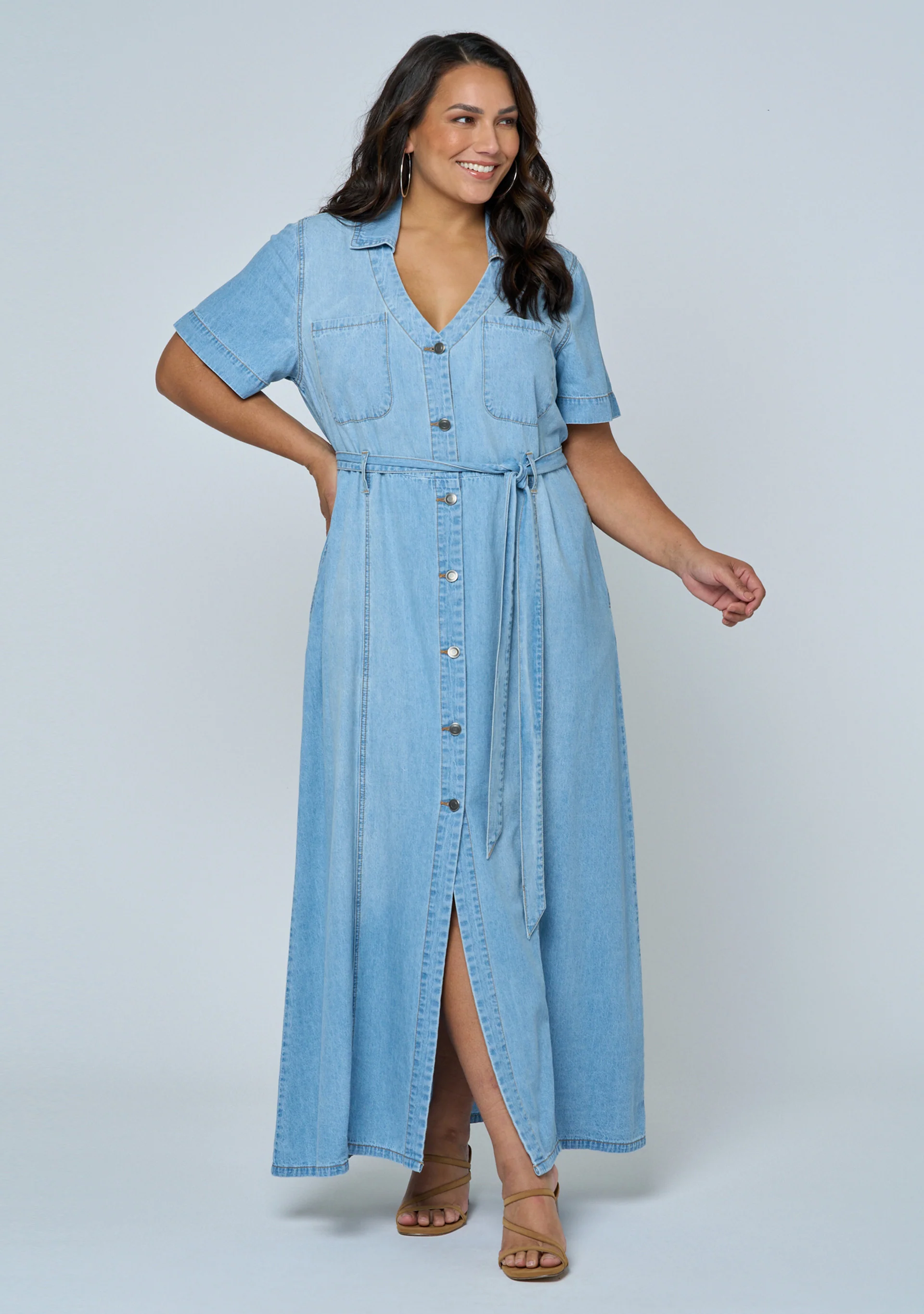 Naomi Chambray Maxi Dress - Image 3