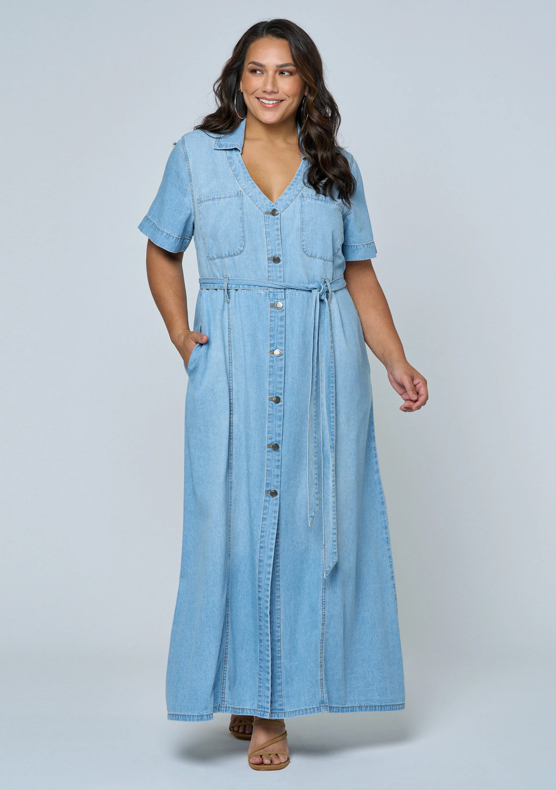 Naomi Chambray Maxi Dress - Image 4