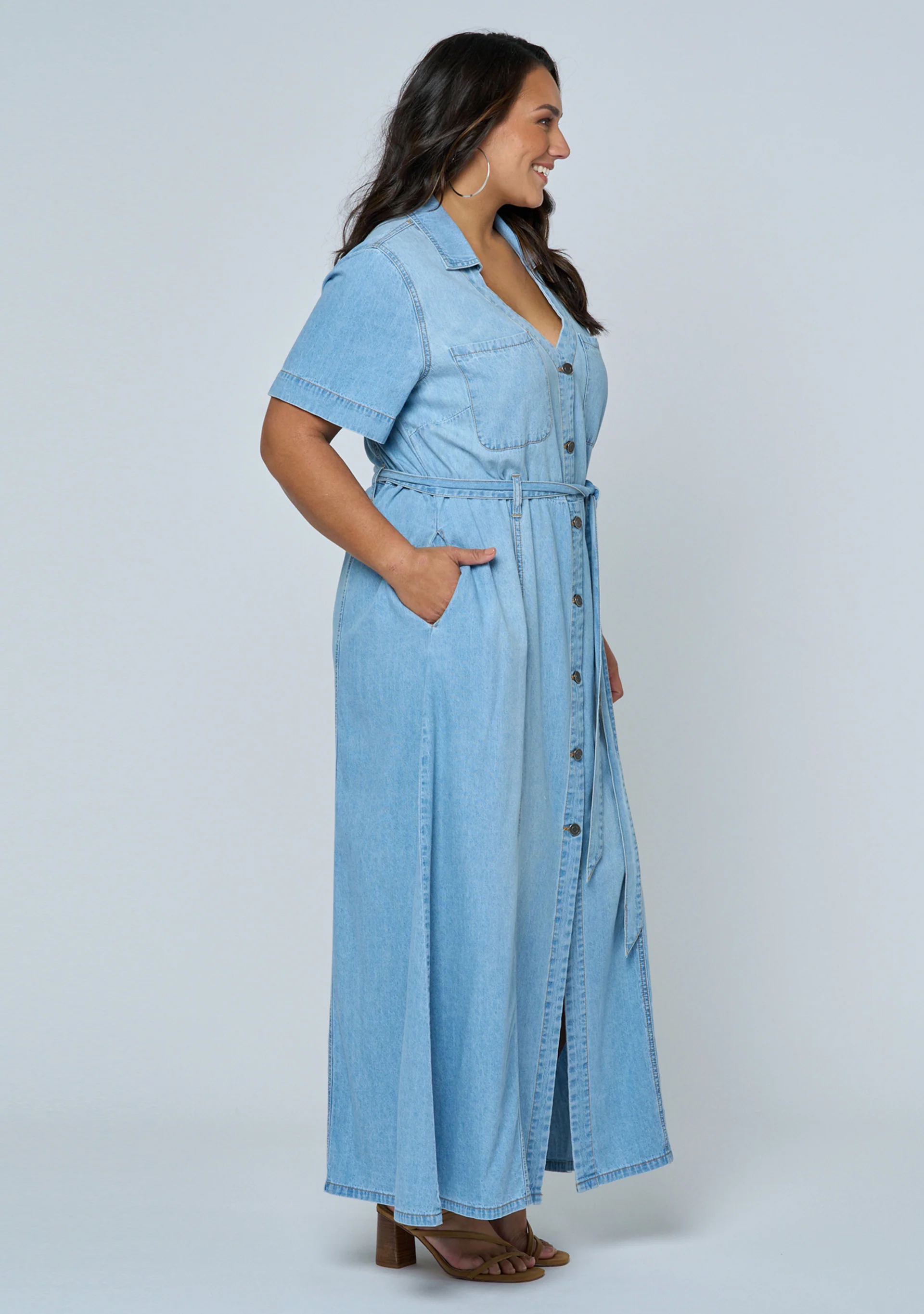 Naomi Chambray Maxi Dress - Image 5