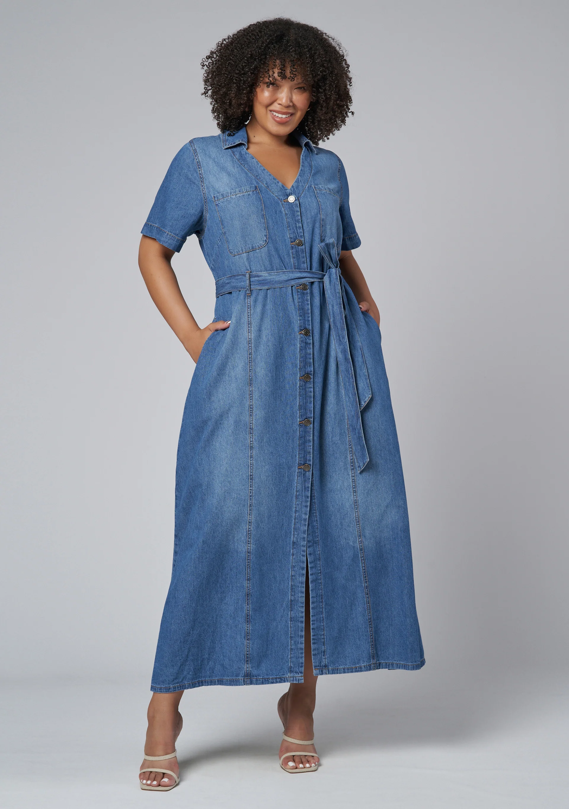 Naomi Chambray Maxi Dress - Image 3