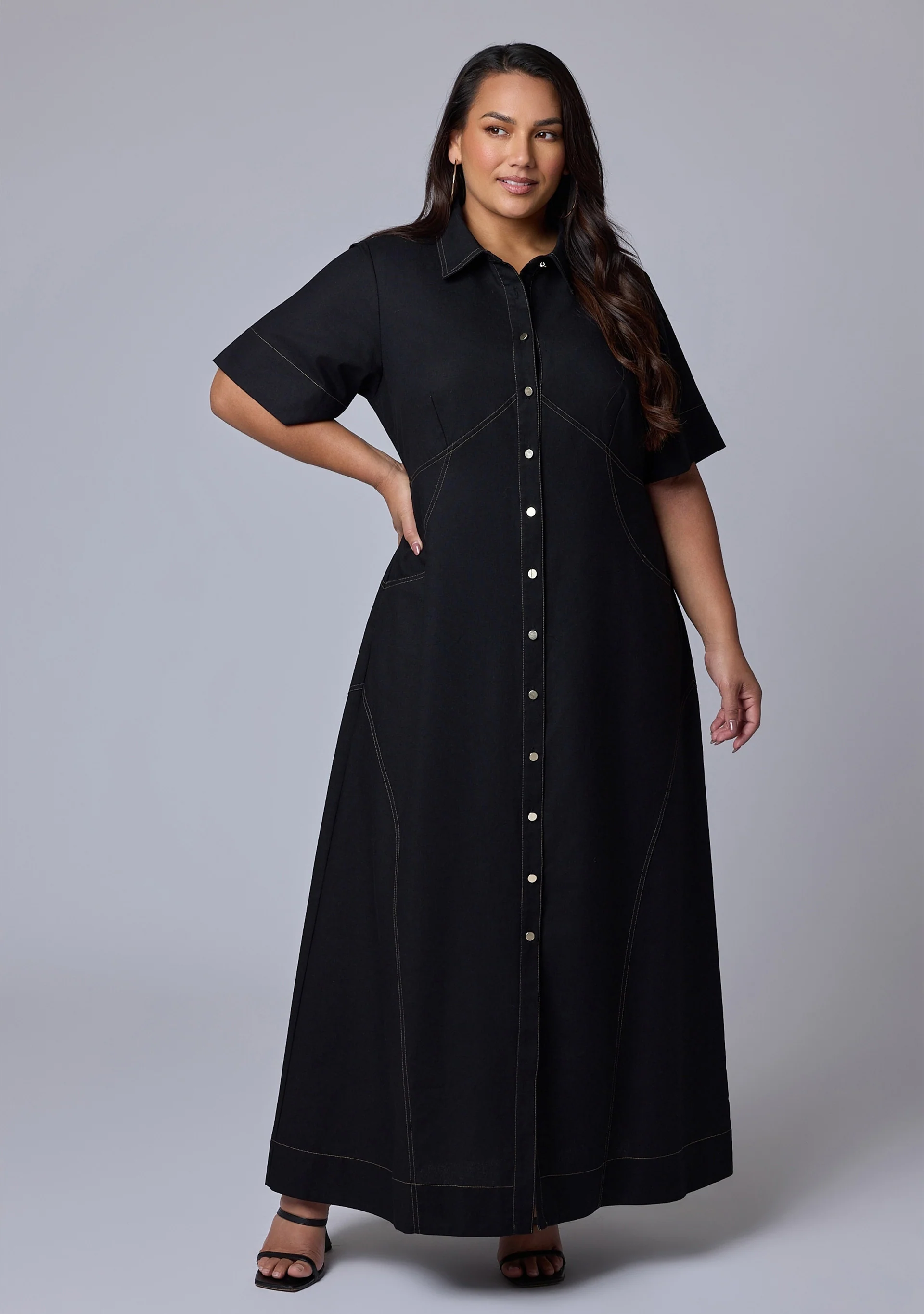No Saints Maxi Shirt Dress - Image 2