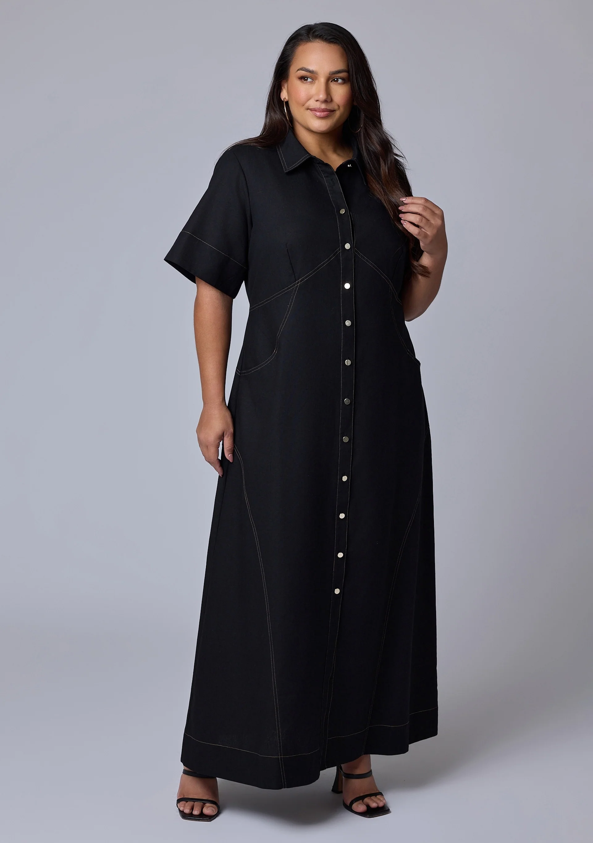 No Saints Maxi Shirt Dress - Image 3