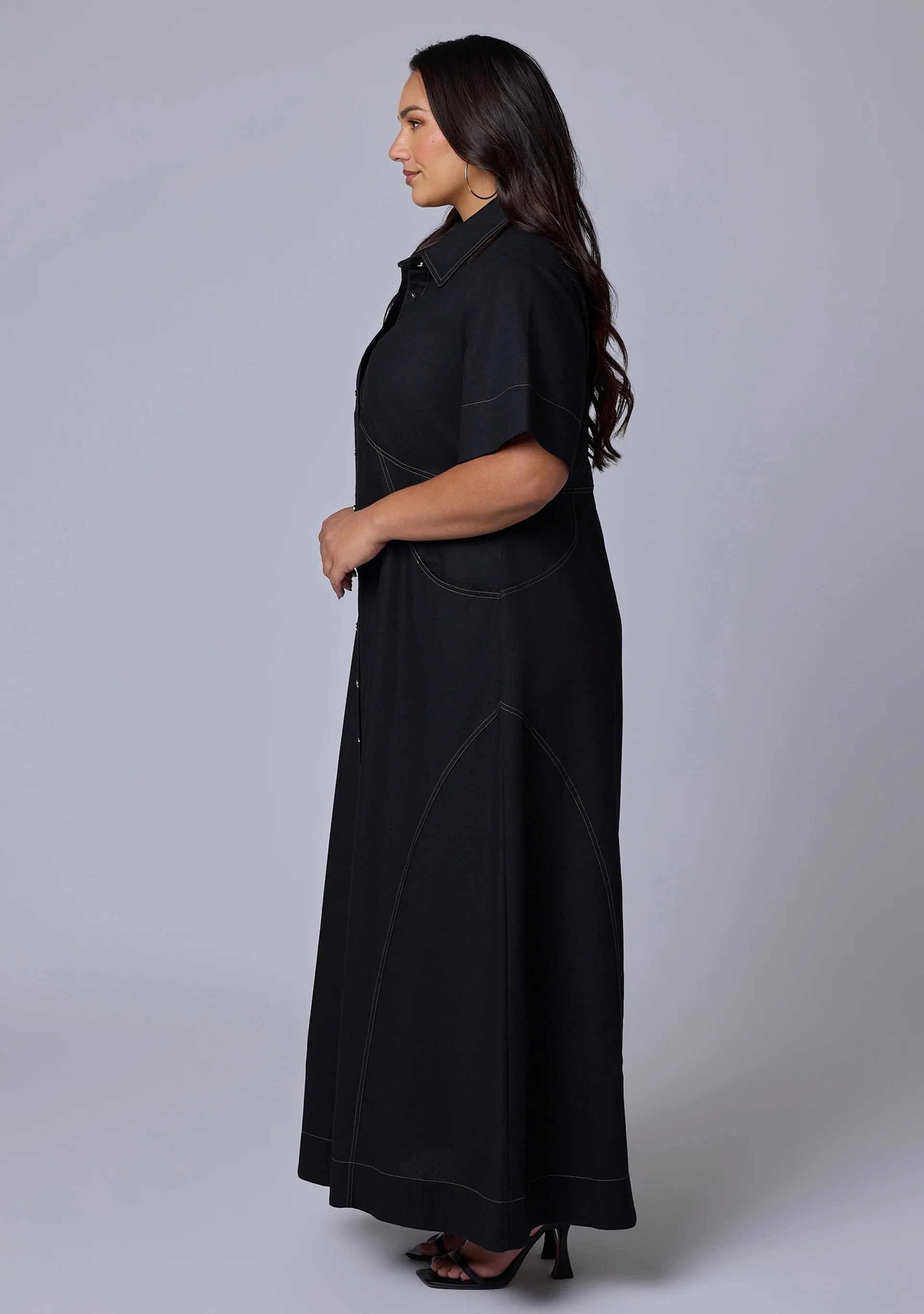 No Saints Maxi Shirt Dress - Image 4