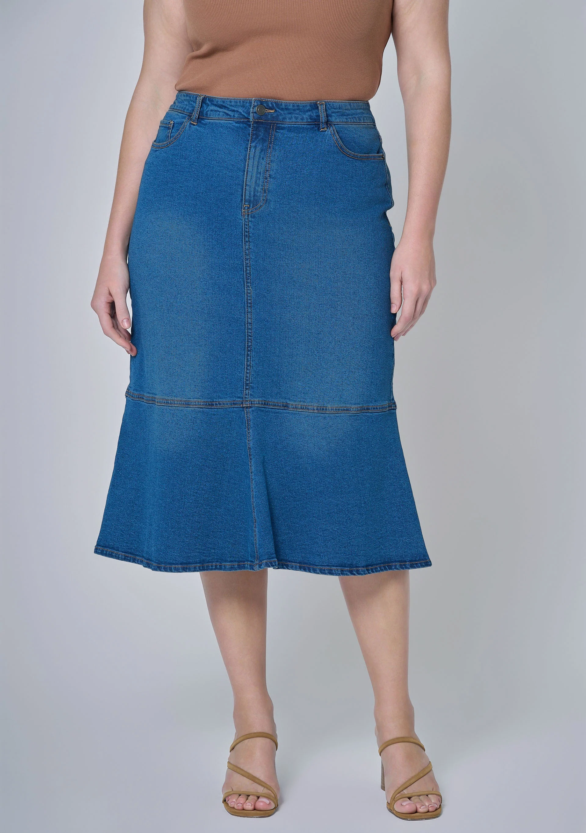 Penny Denim Midi Skirt - Image 2