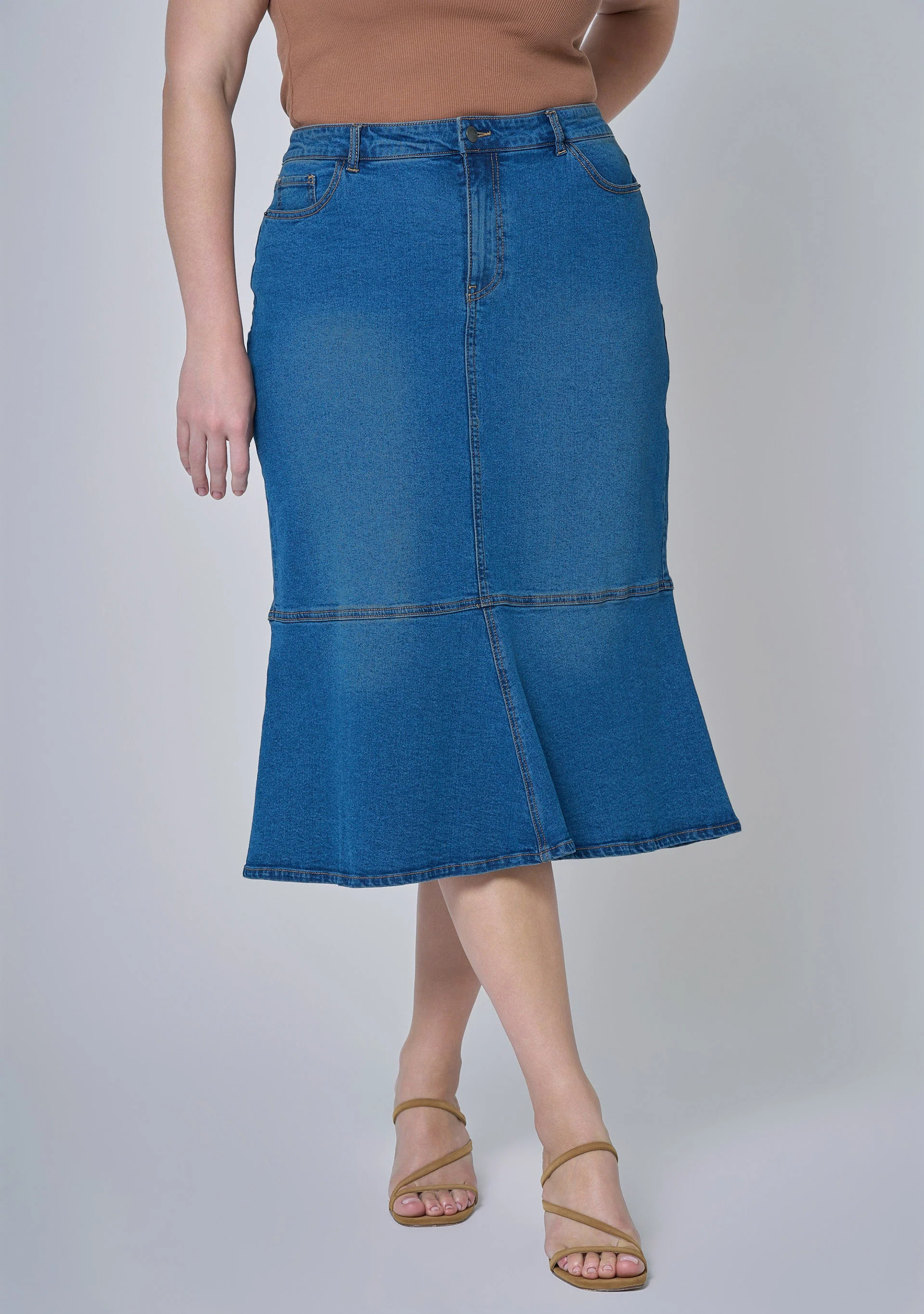 Penny Denim Midi Skirt - Image 3