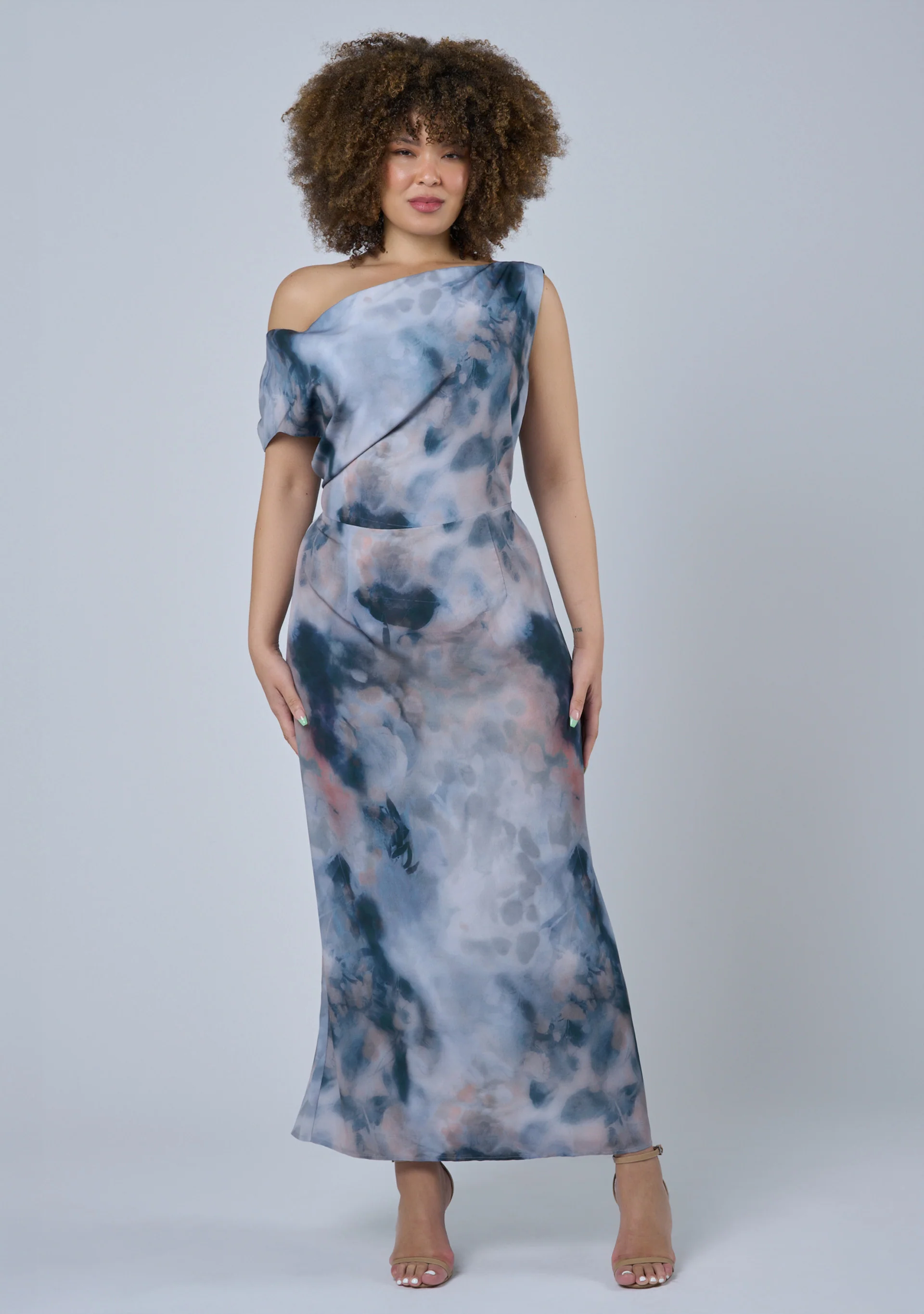 Phantom Maxi Satin Dress - Image 3