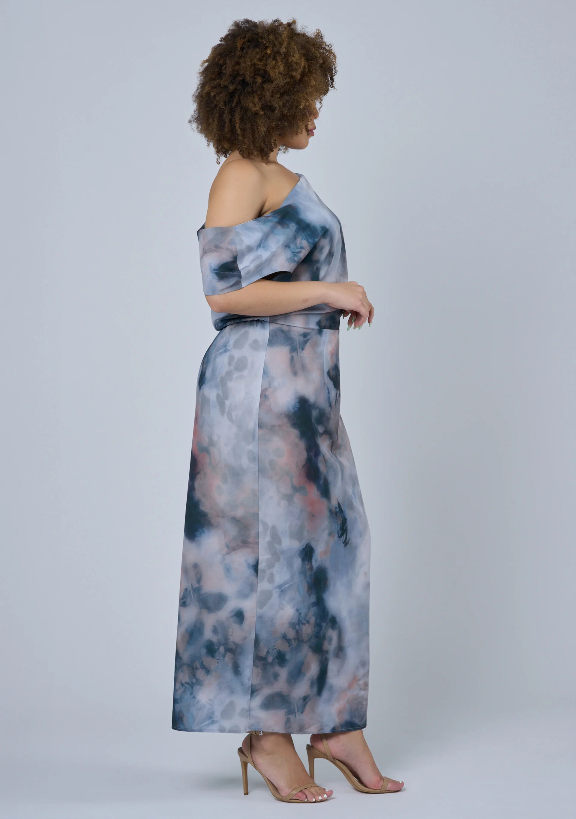 Phantom Maxi Satin Dress - Image 4