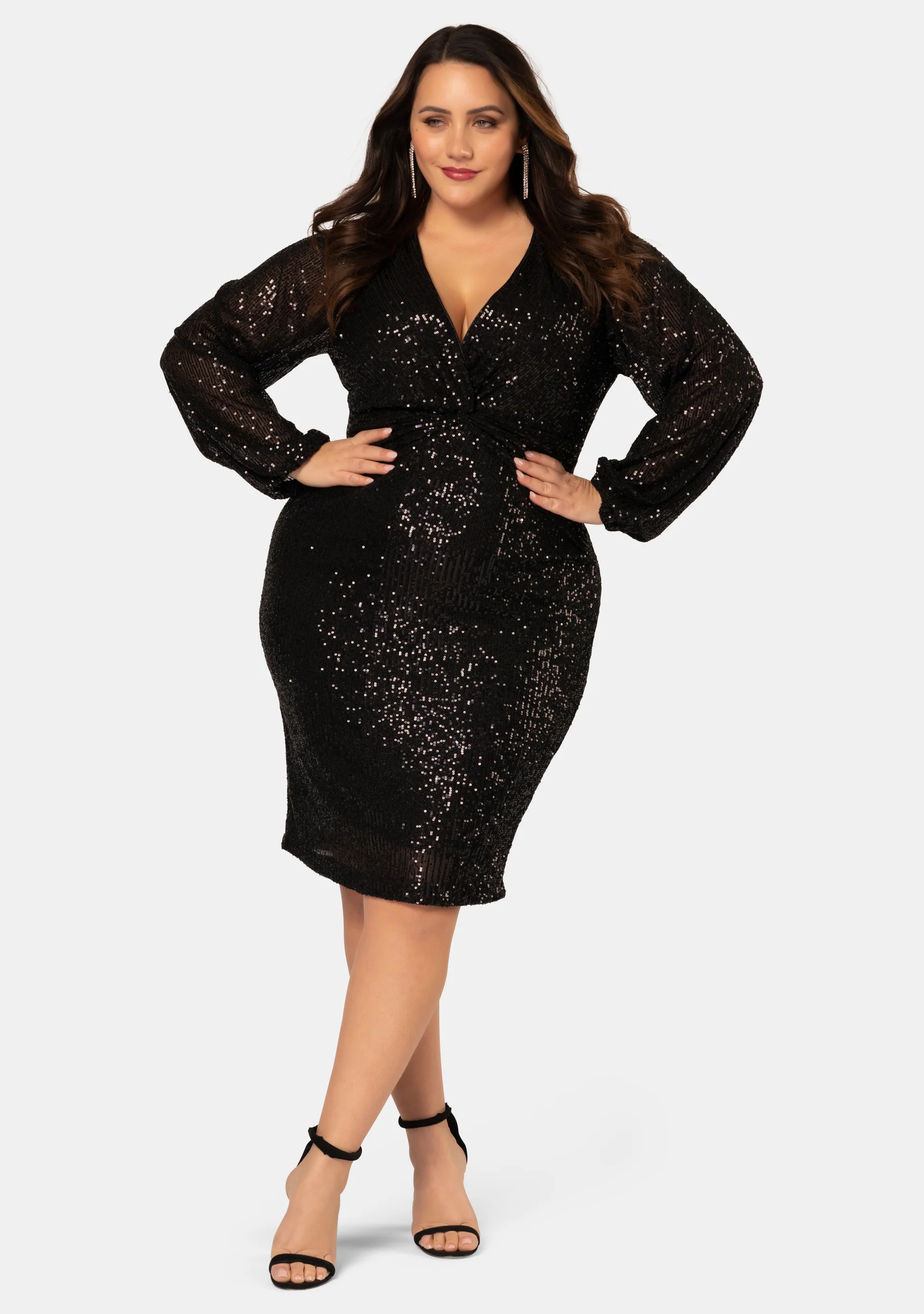 Pinky Promise Puff Sleeve Sequin Dress - Image 3