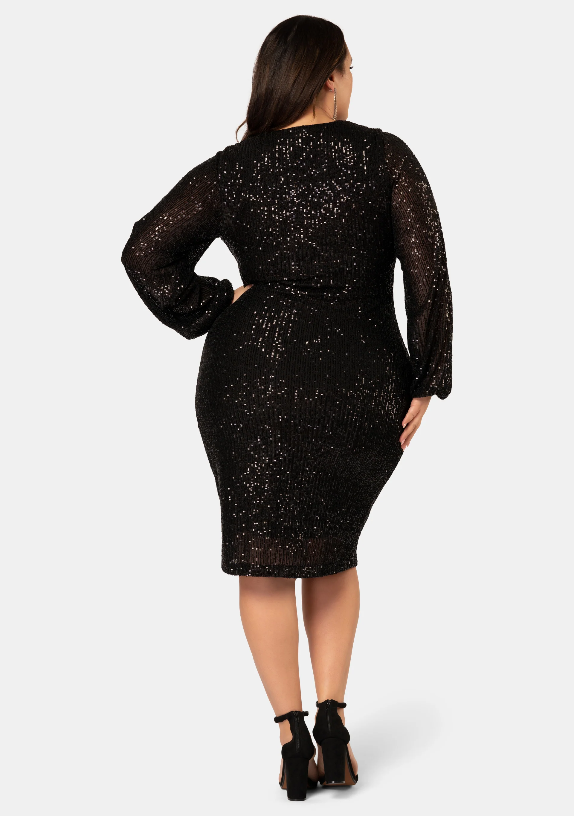 Pinky Promise Puff Sleeve Sequin Dress - Image 5