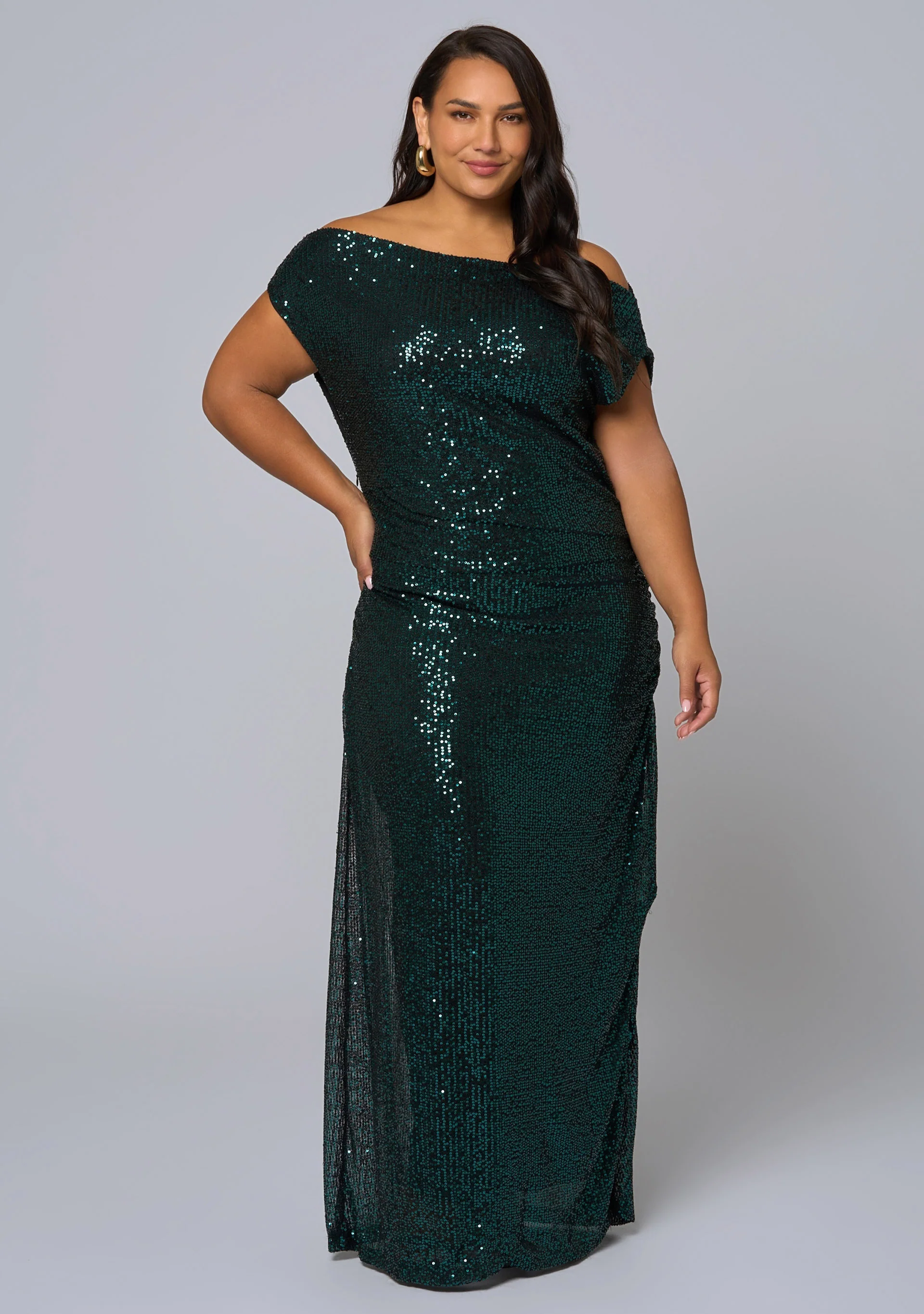Platinum Nights Sequin Maxi Dress - Image 3