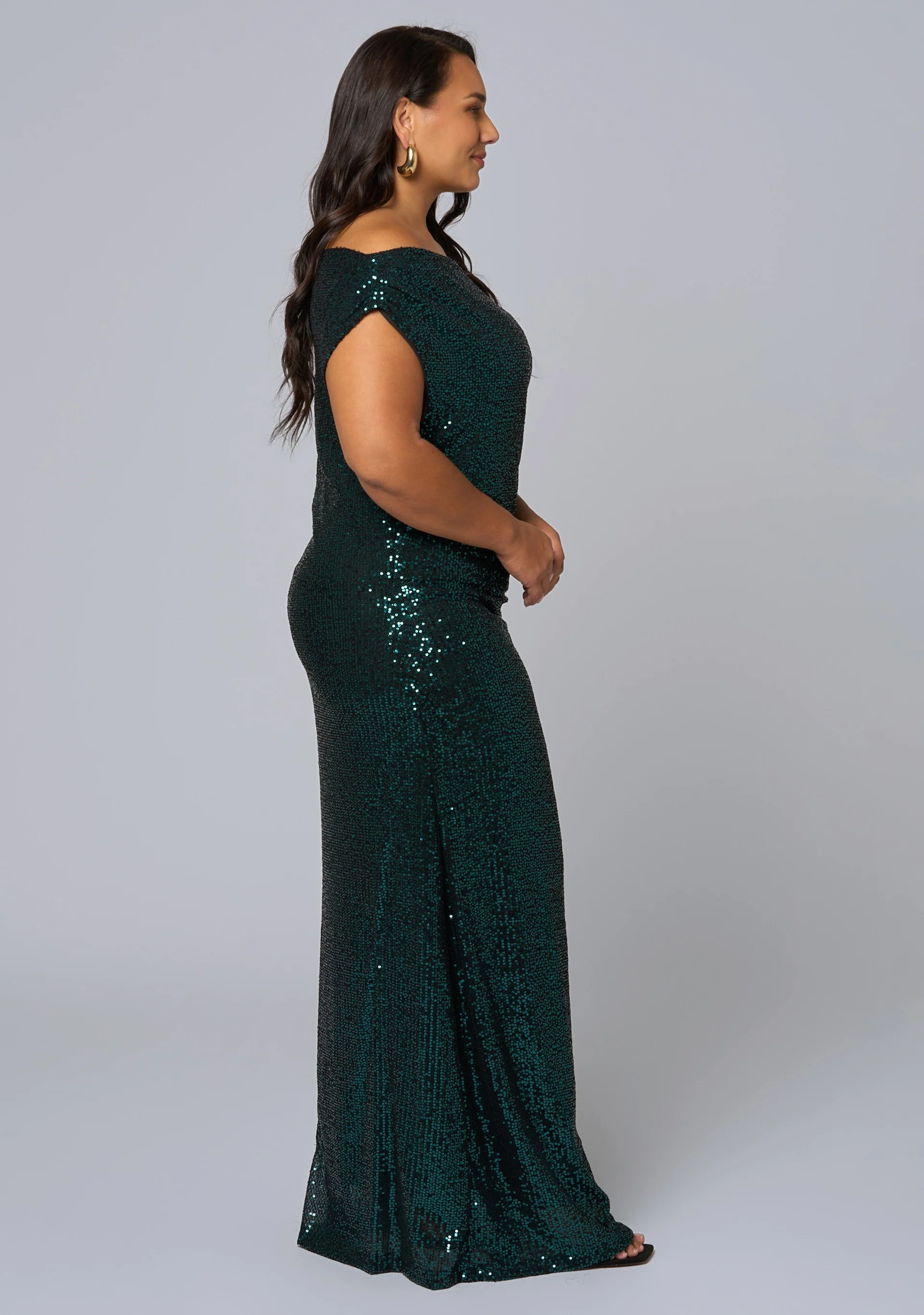 Platinum Nights Sequin Maxi Dress - Image 4