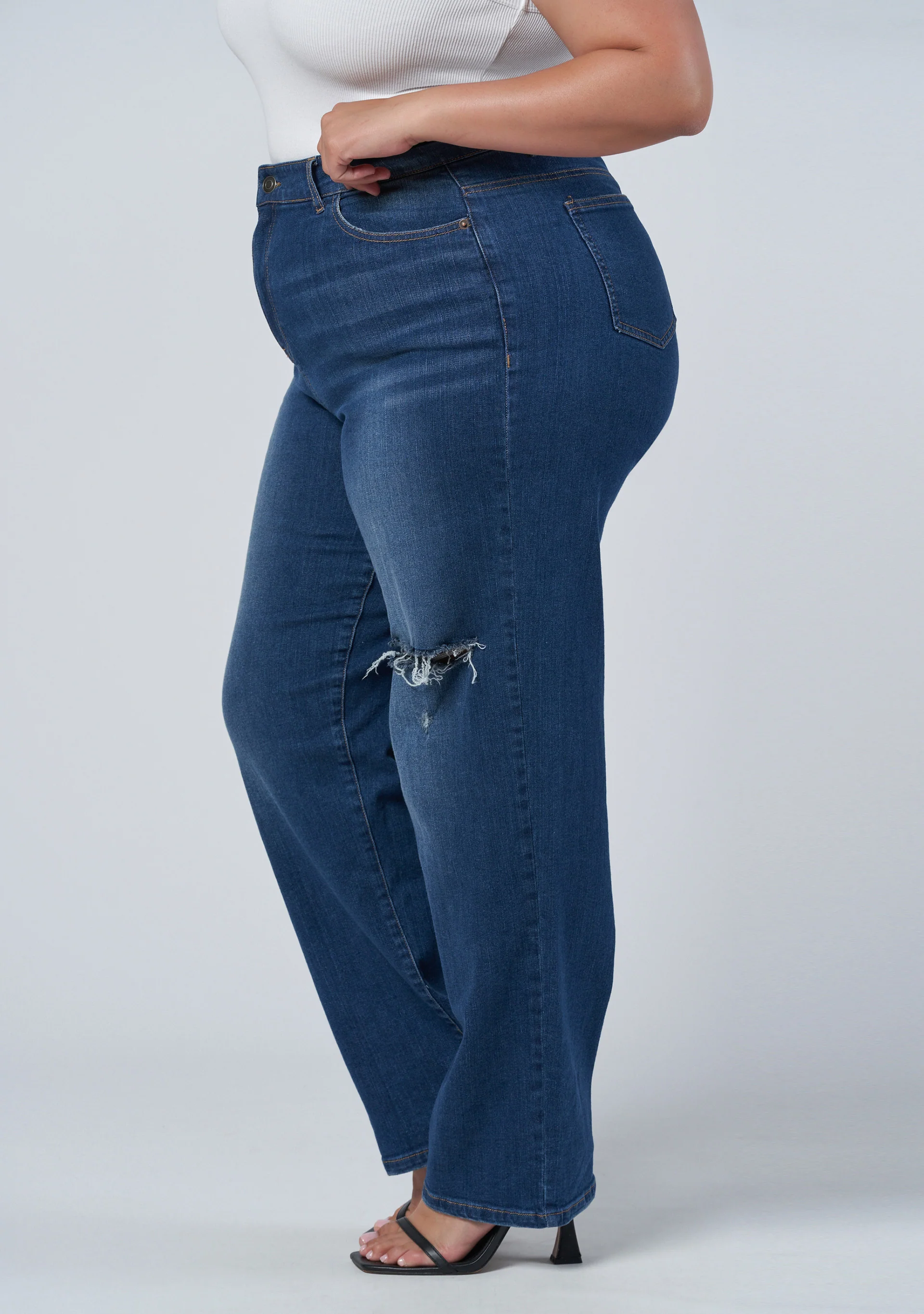 Ruby Straight Leg Distressed Jean - Image 5