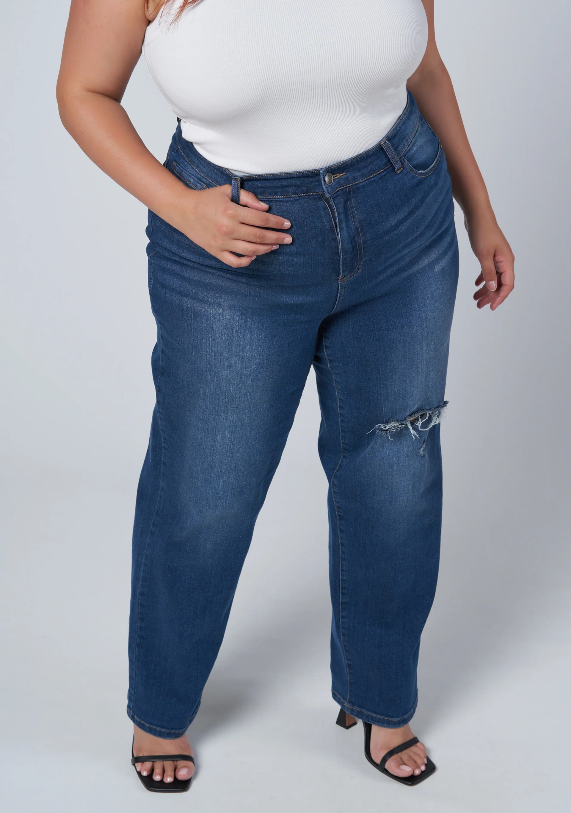 Ruby Straight Leg Distressed Jean - Image 7