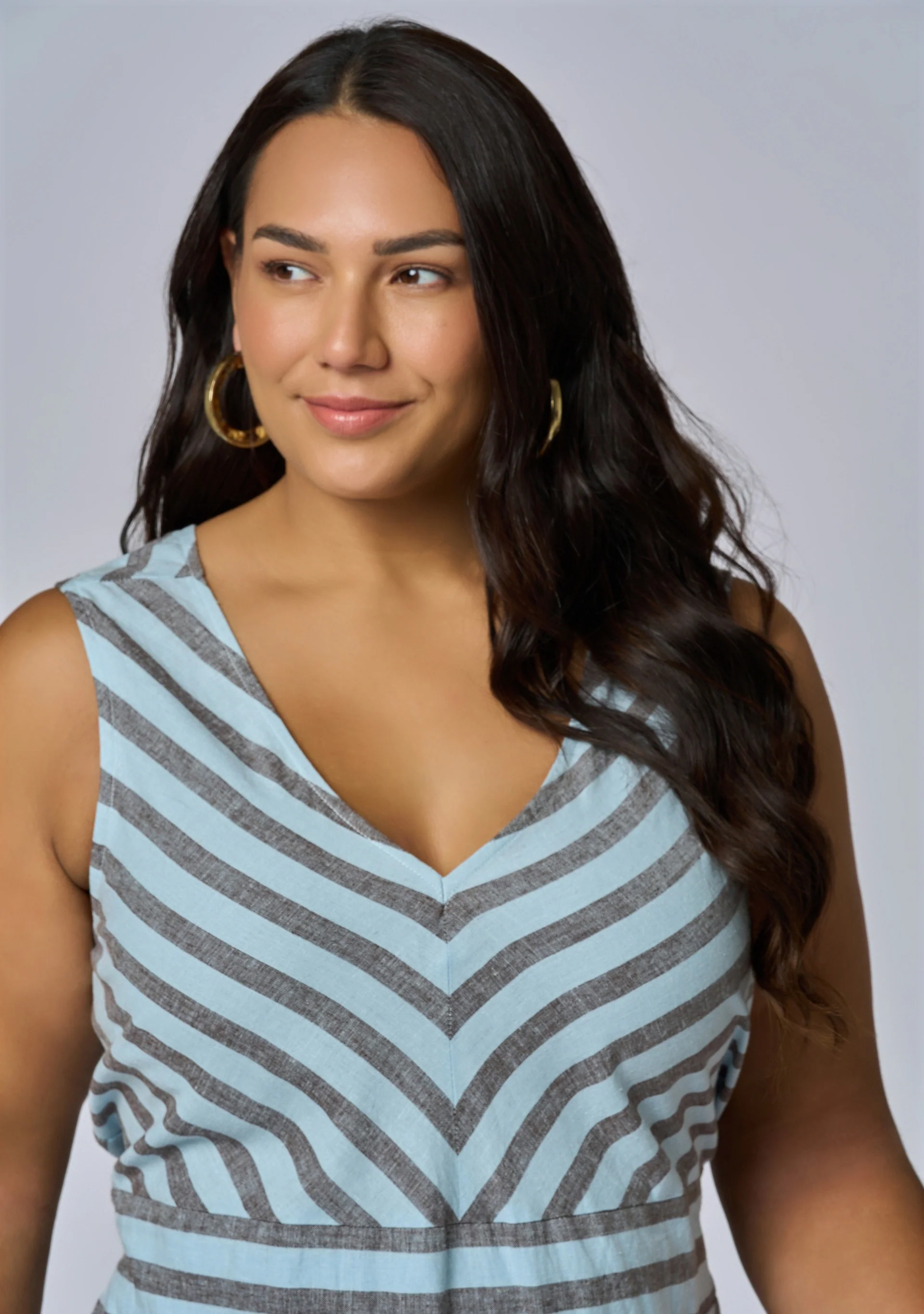Sage Striped Linen Maxi Dress - Image 6