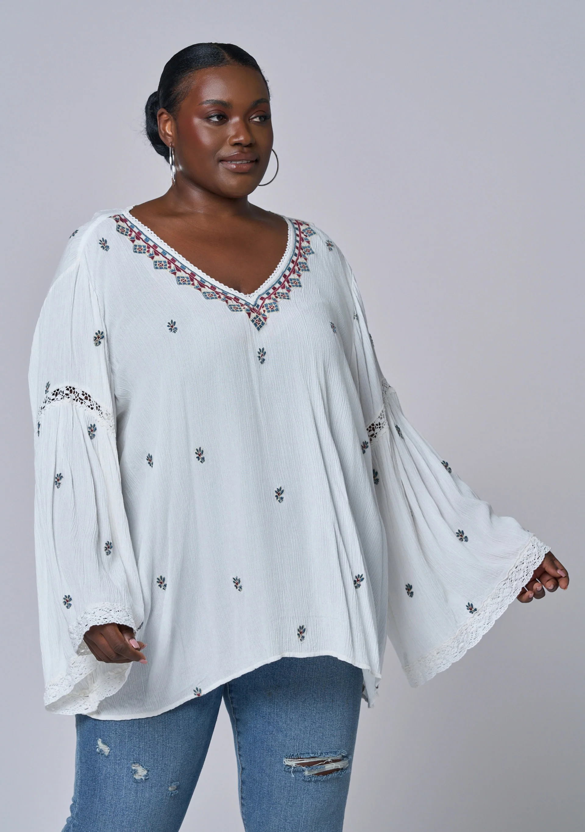 Sandstone Embroidered Blouse