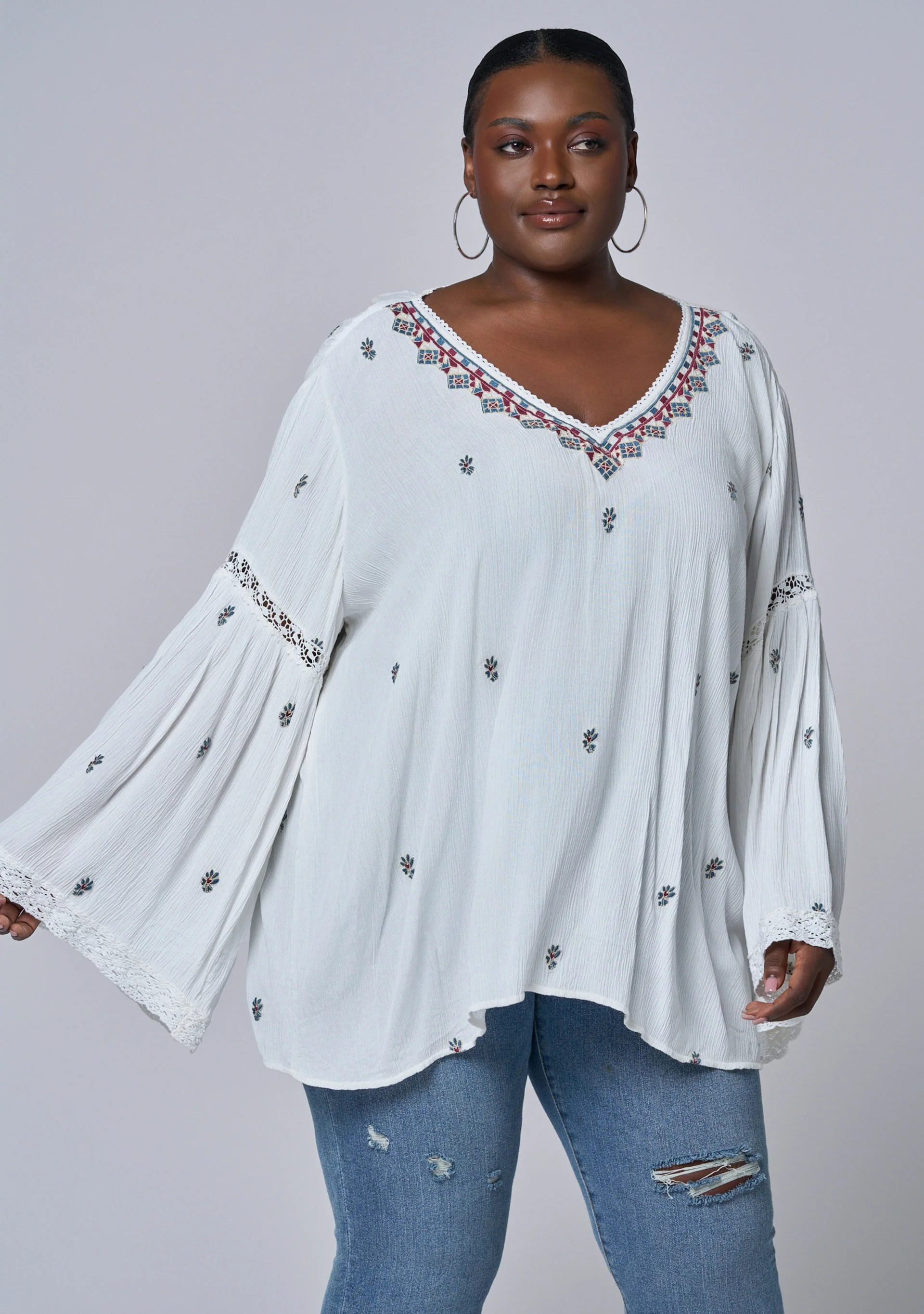 Sandstone Embroidered Blouse - Image 2