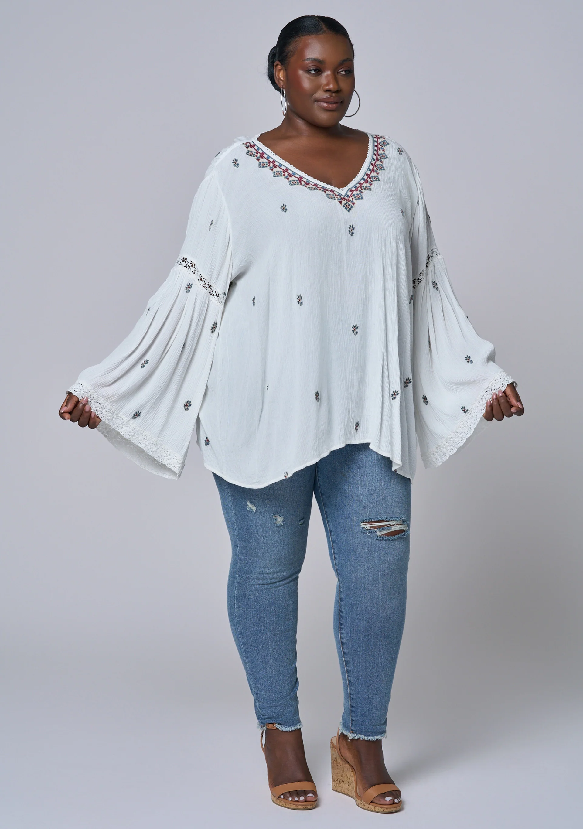 Sandstone Embroidered Blouse - Image 3