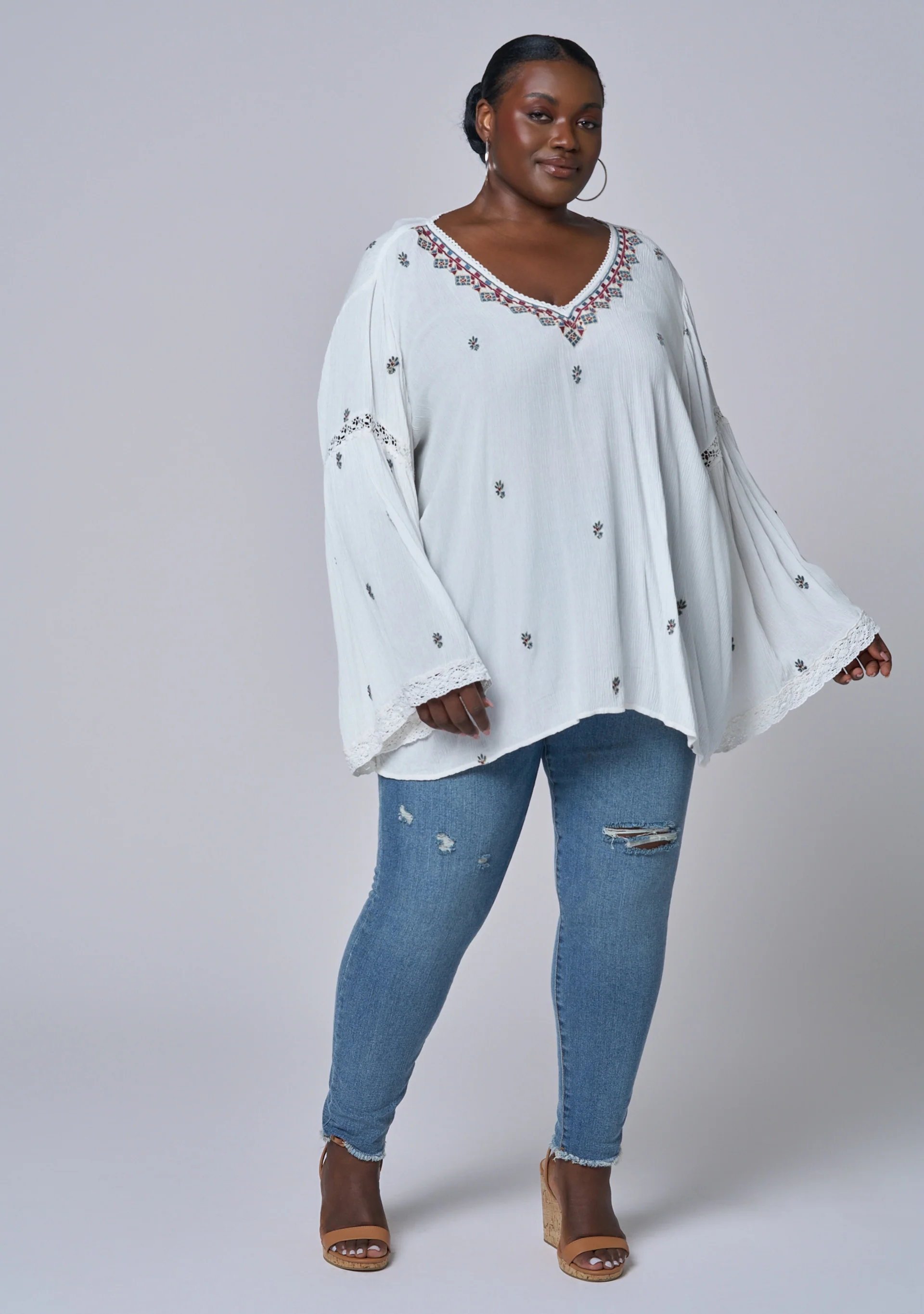 Sandstone Embroidered Blouse - Image 4