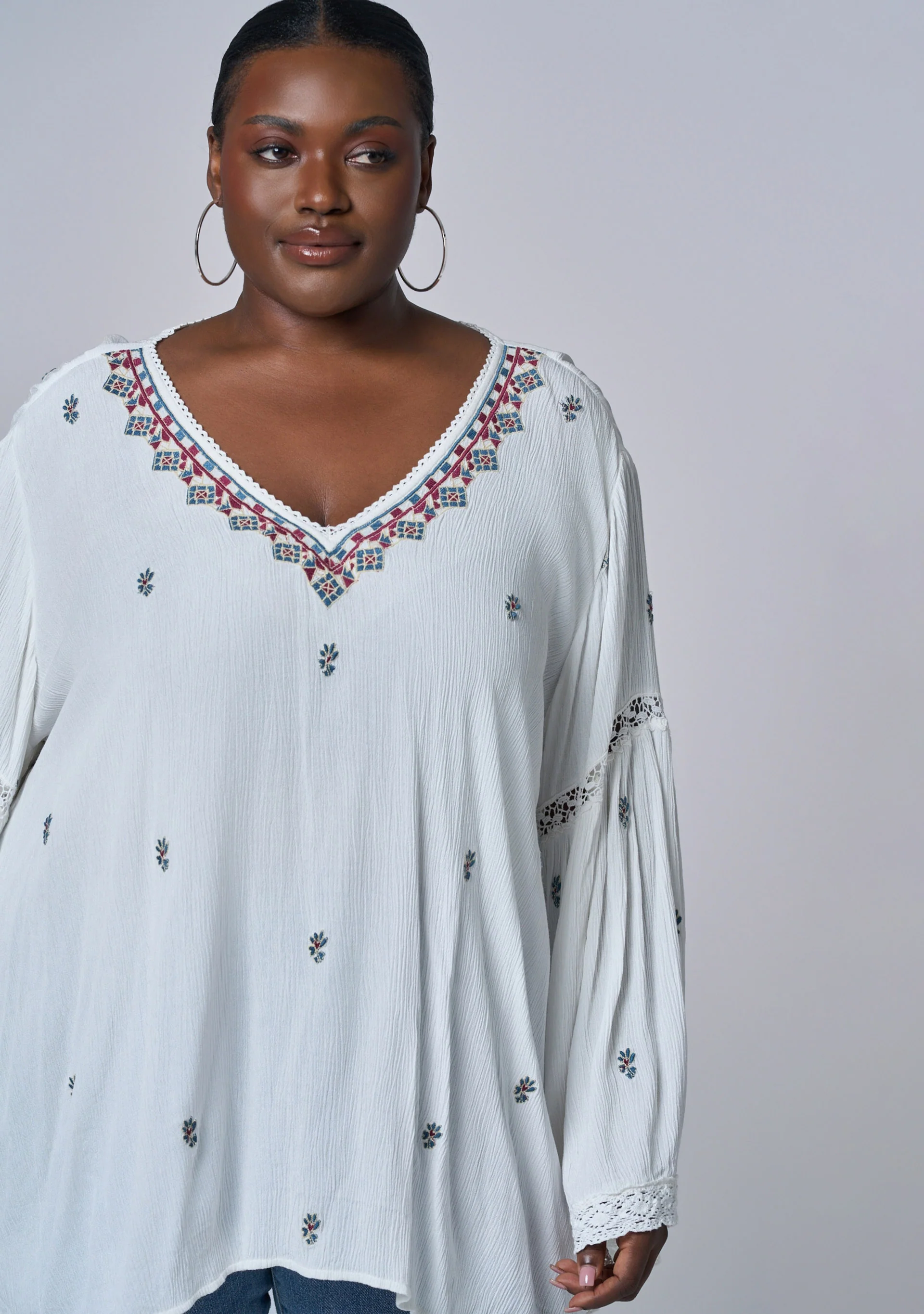Sandstone Embroidered Blouse - Image 7