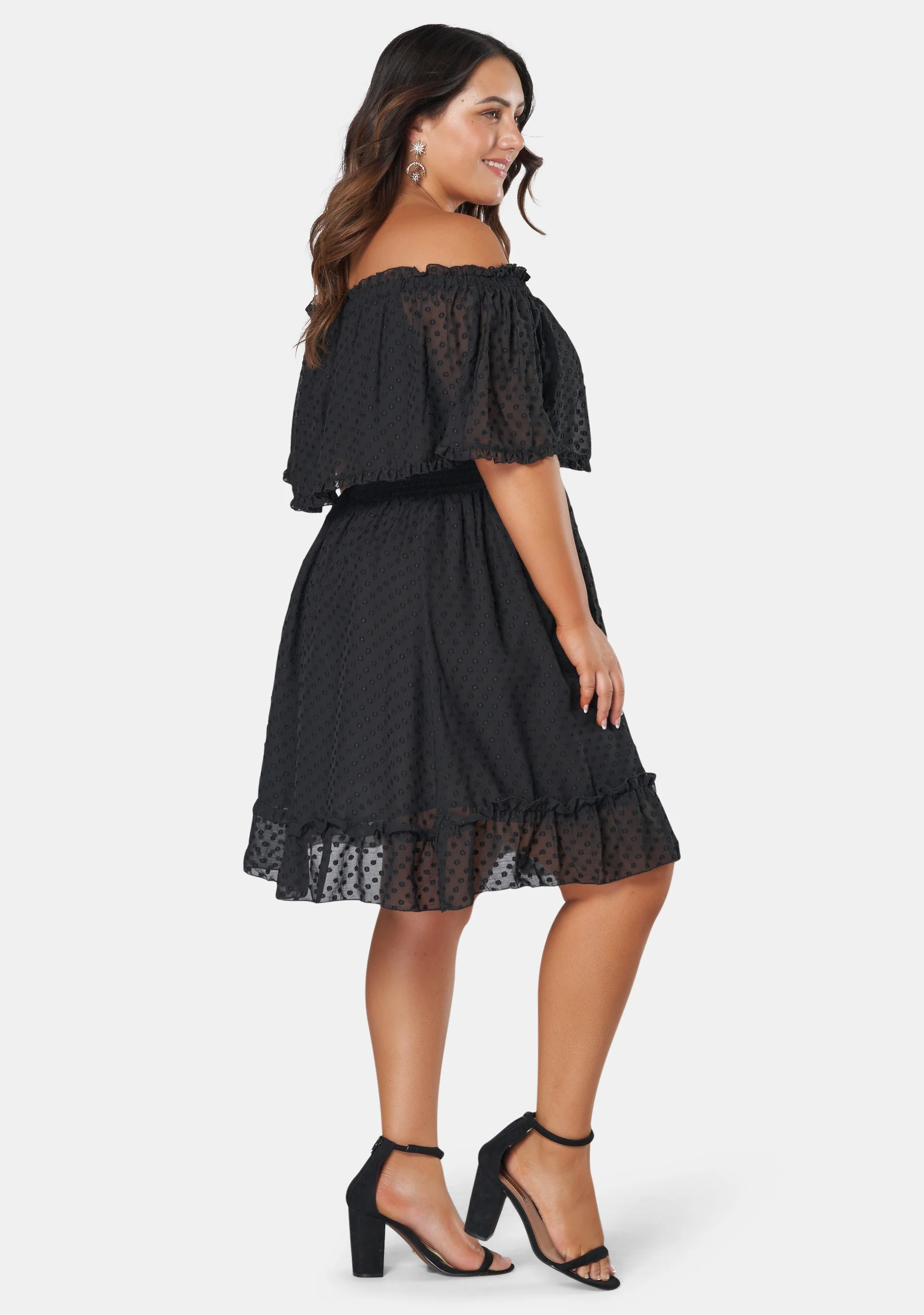 Sensual Off Shoulder Midi Dress - Image 3