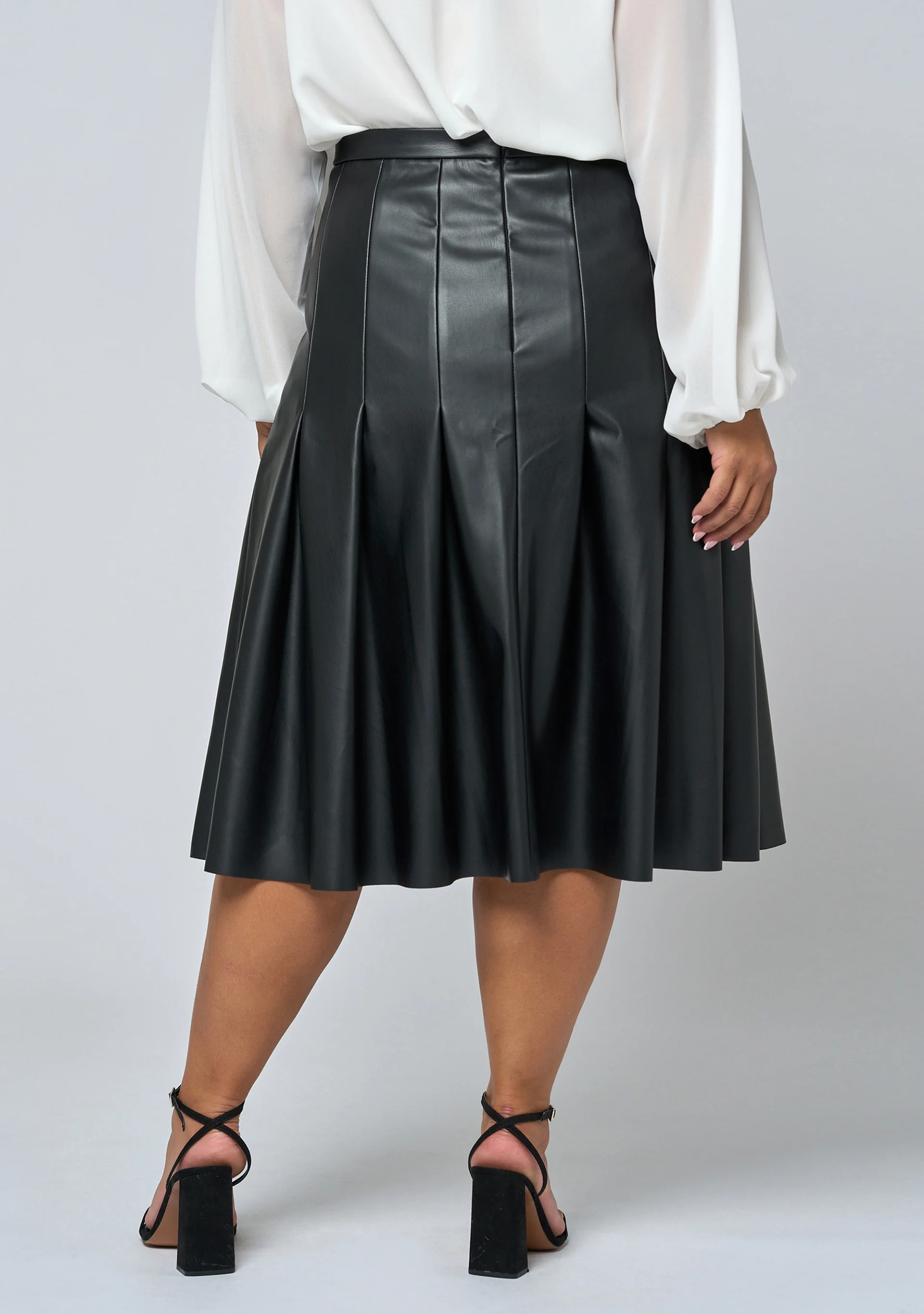 Seraphina Pleated PU Skirt - Image 5