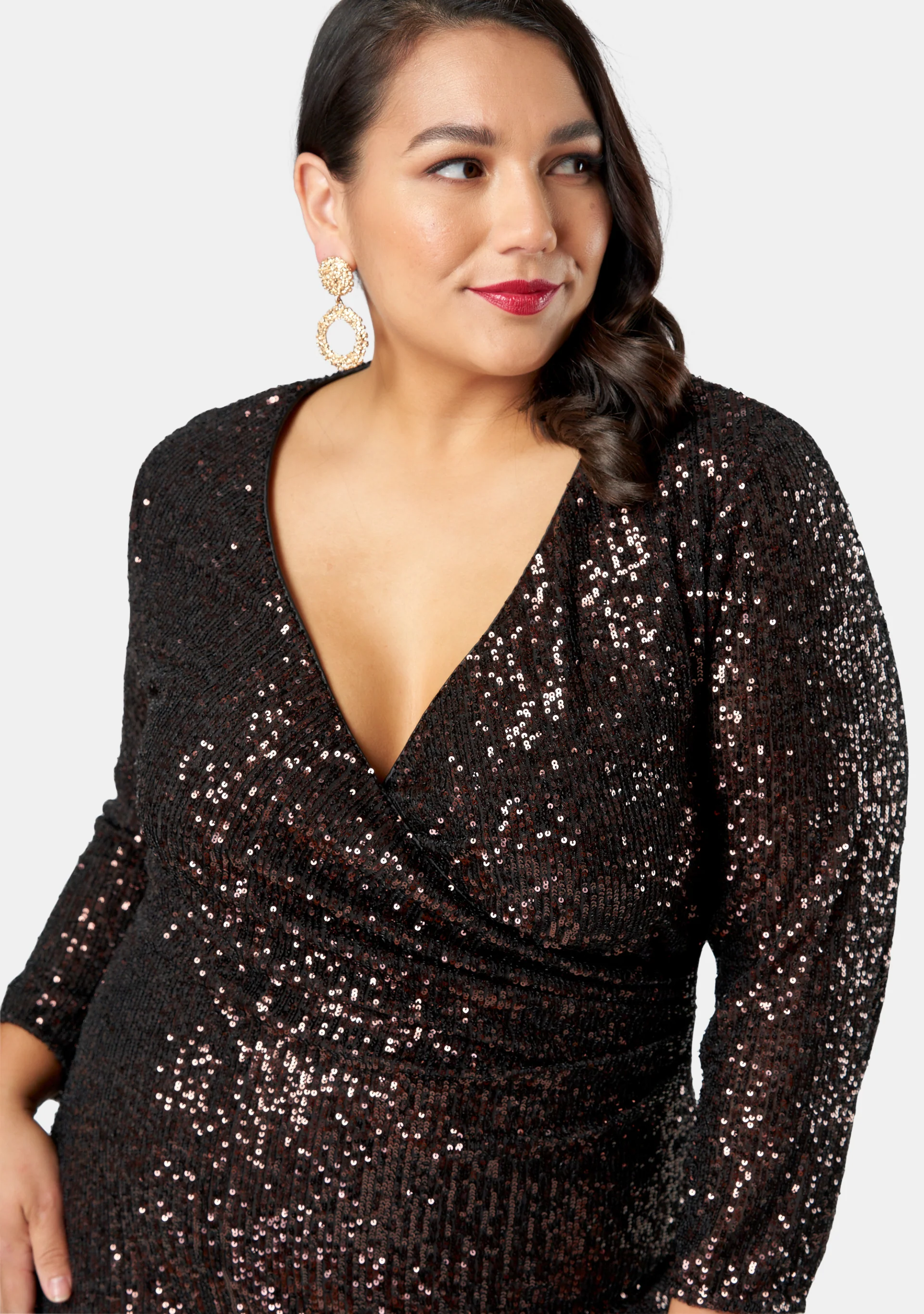 Smokin Hot Sequin Wrap Dress - Image 4