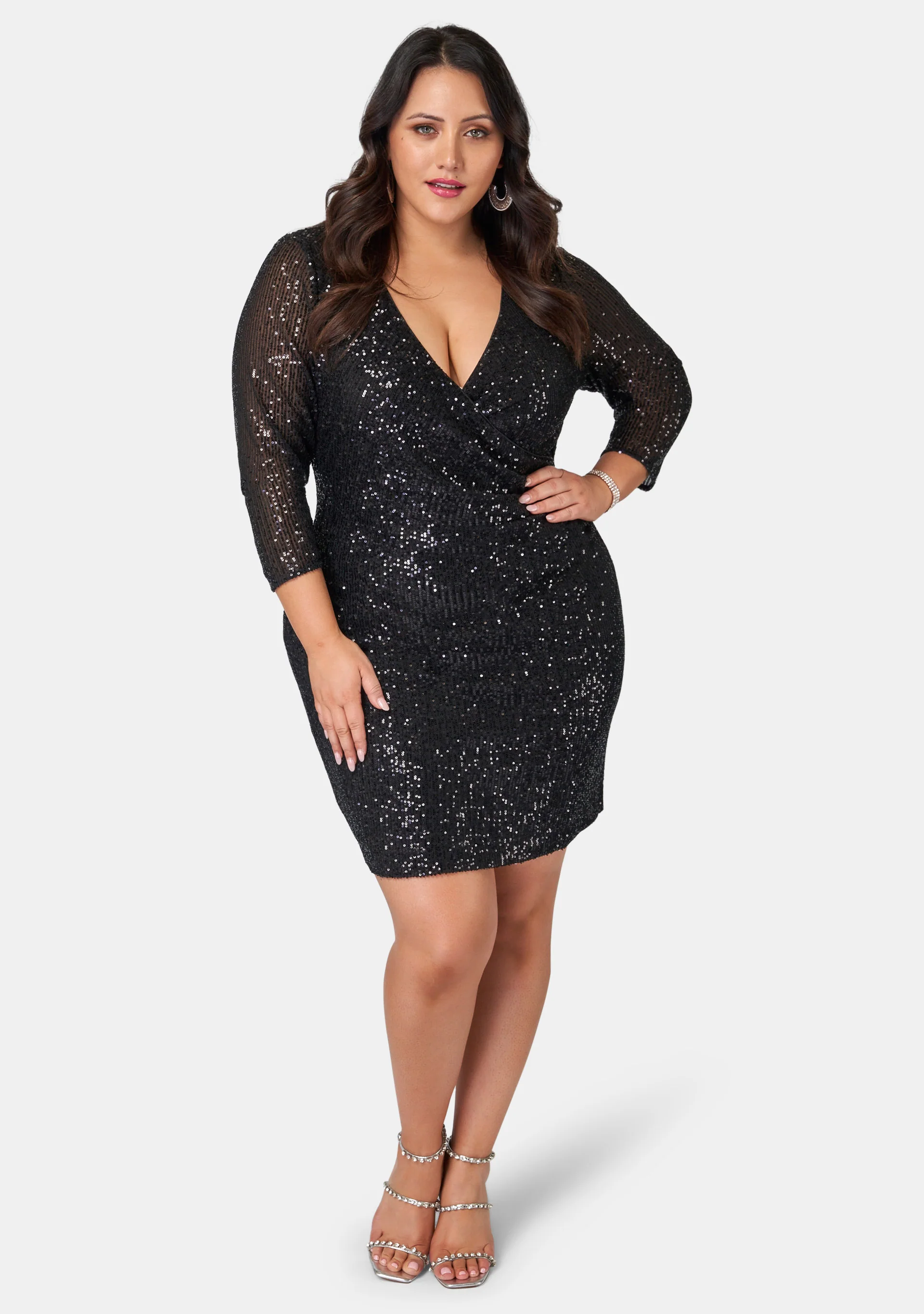 Smokin Hot Sequin Wrap Dress - Image 4