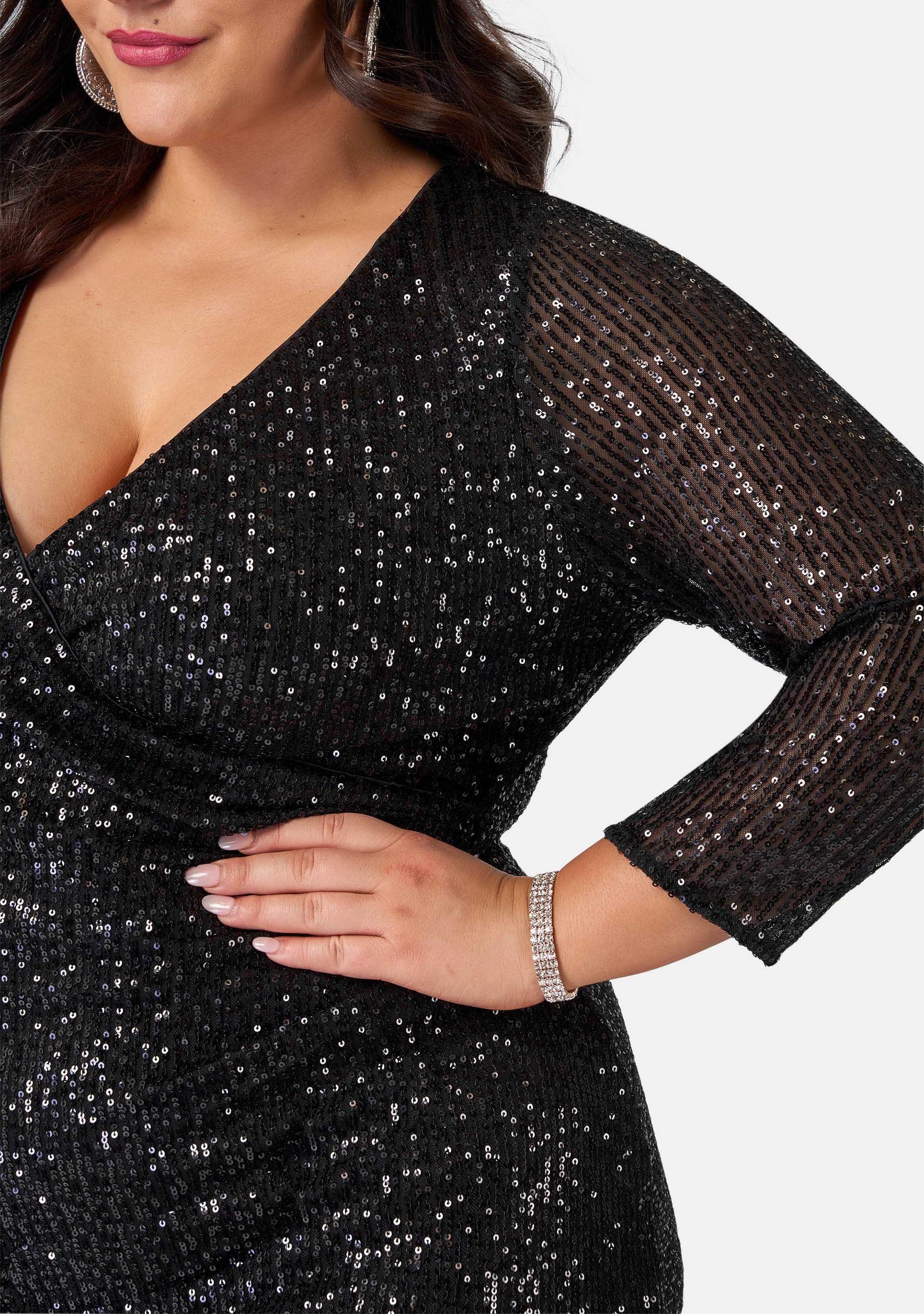 Smokin Hot Sequin Wrap Dress - Image 6