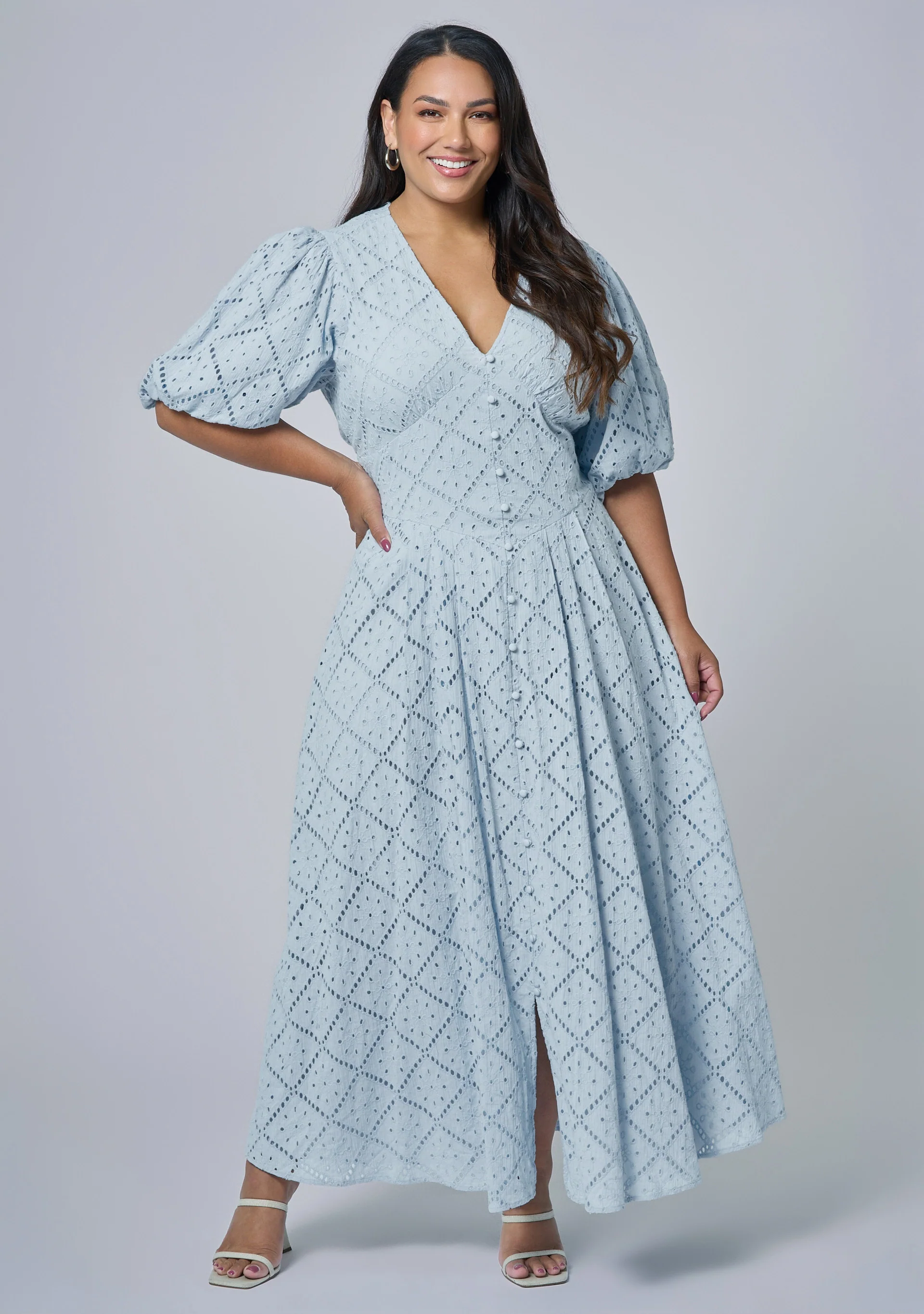 Sophia Broderie Maxi Dress