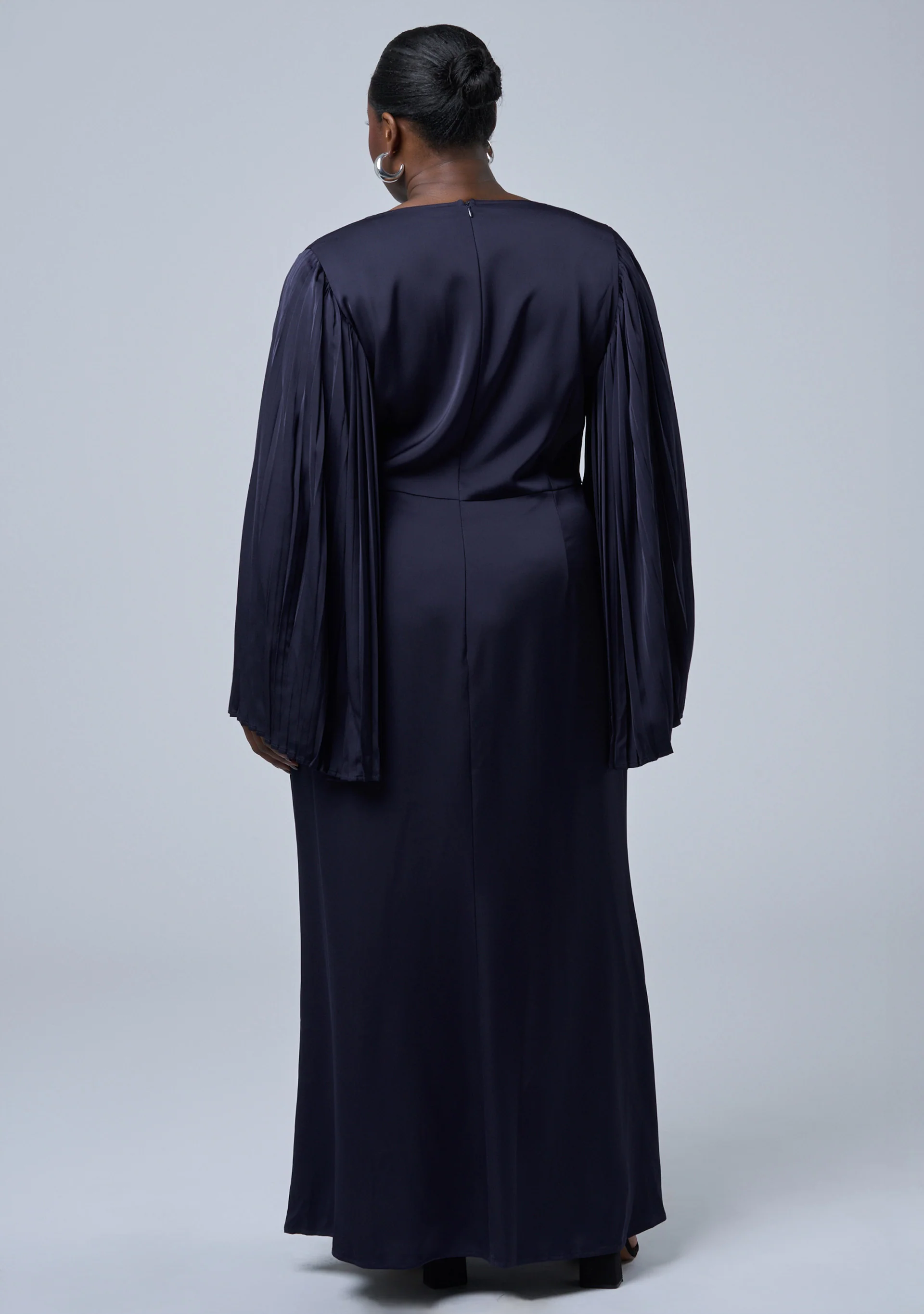 Sultry Satin Cape Dress - Image 5