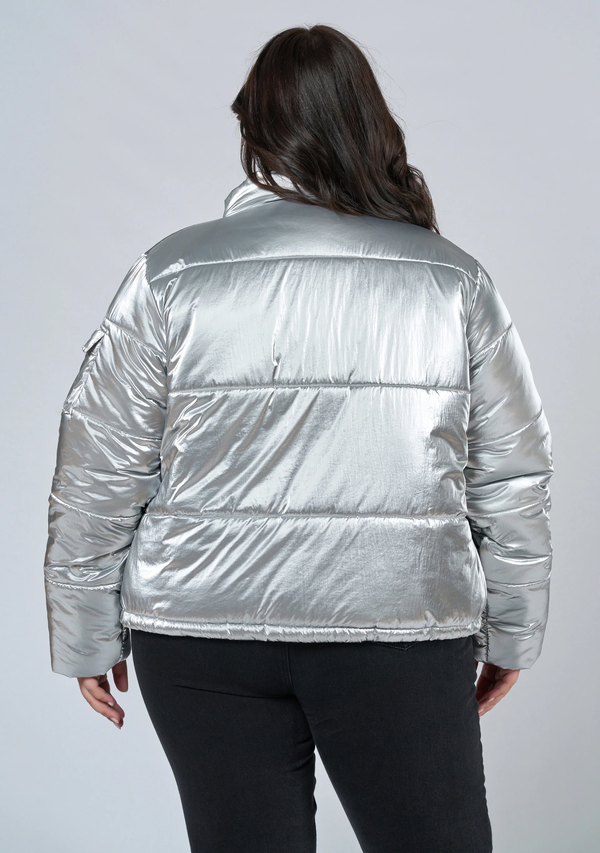 Superfly Silver Puffa Jacket - Image 7