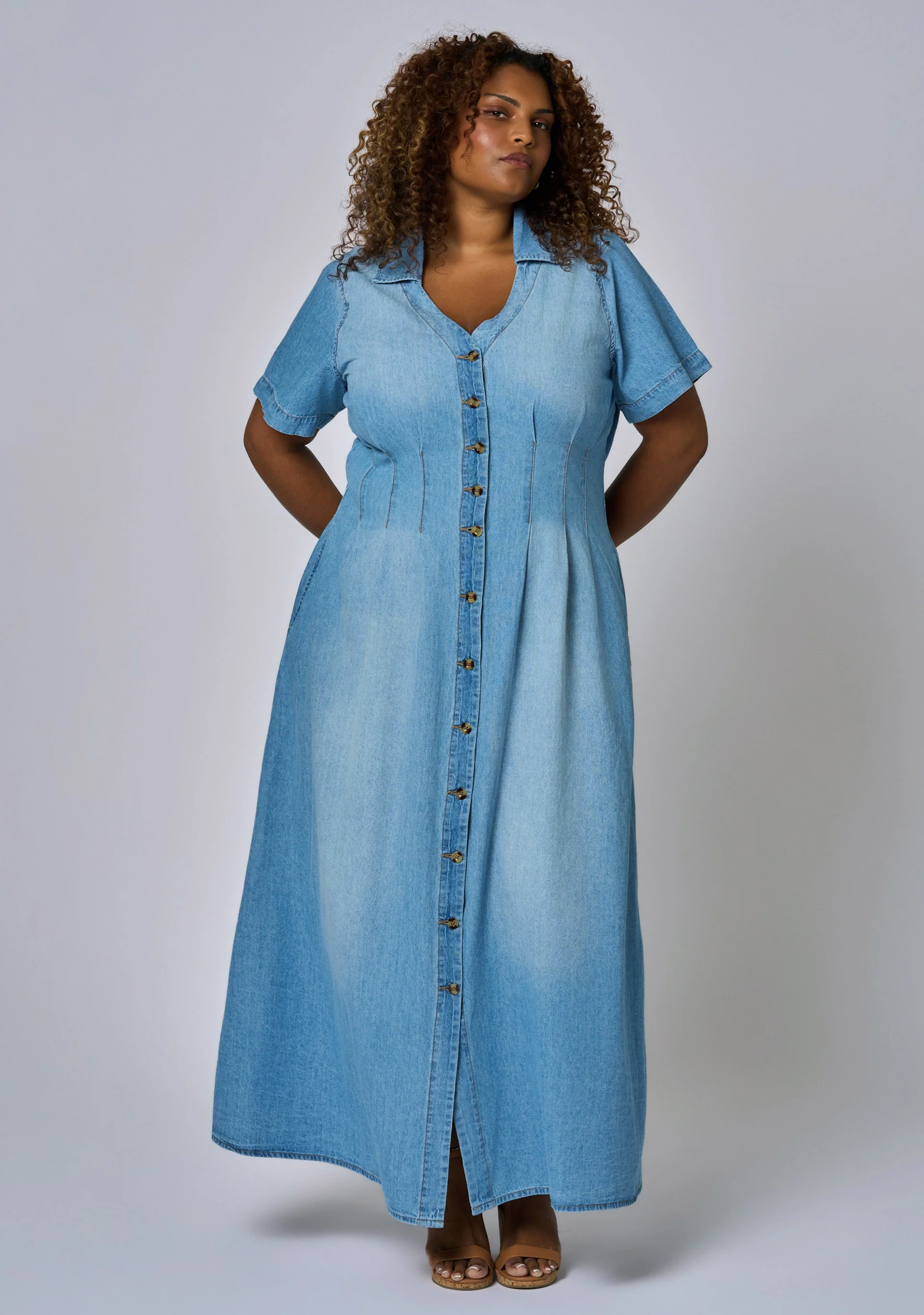 Tara Chambray Maxi Dress - Image 2
