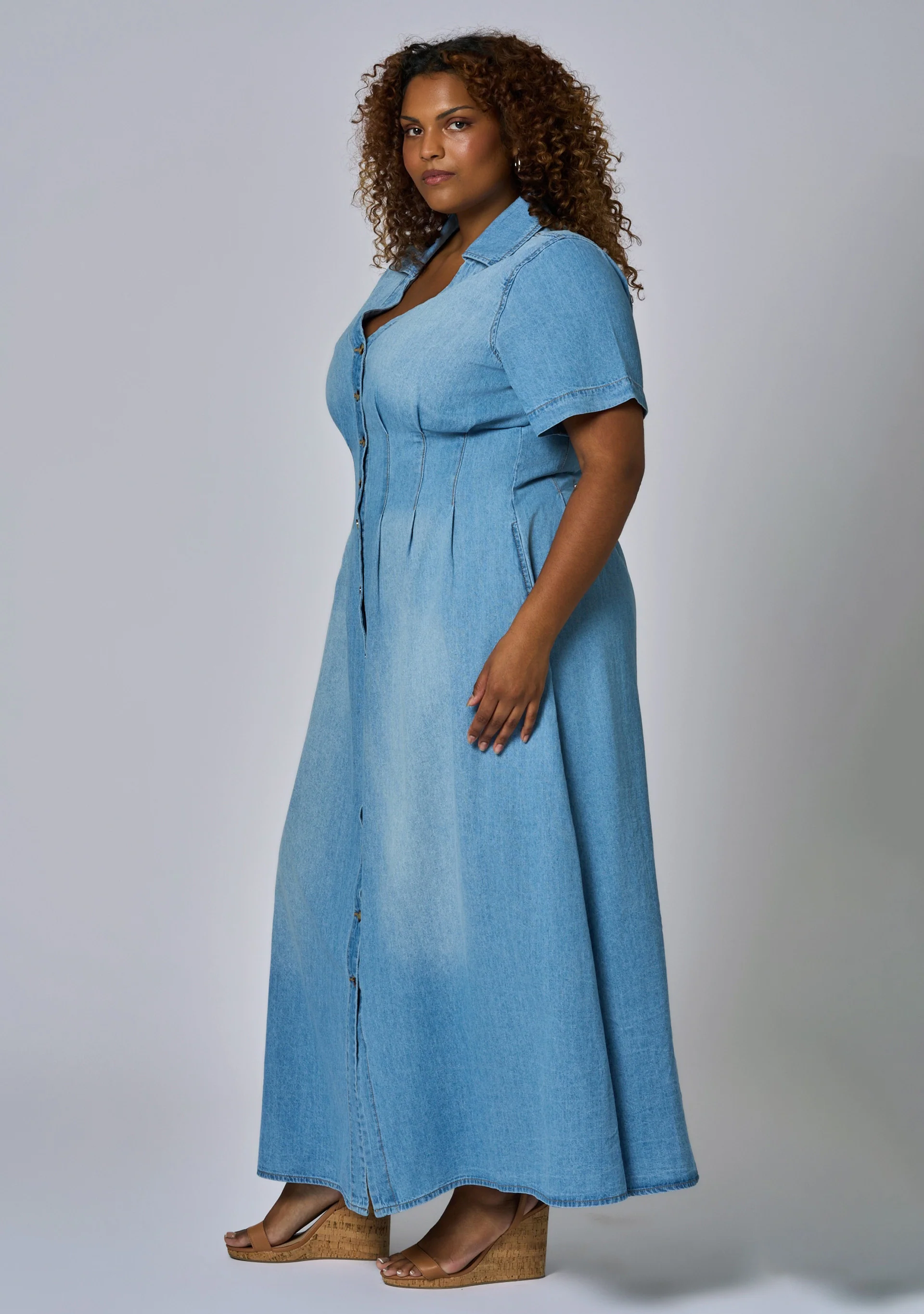 Tara Chambray Maxi Dress - Image 4