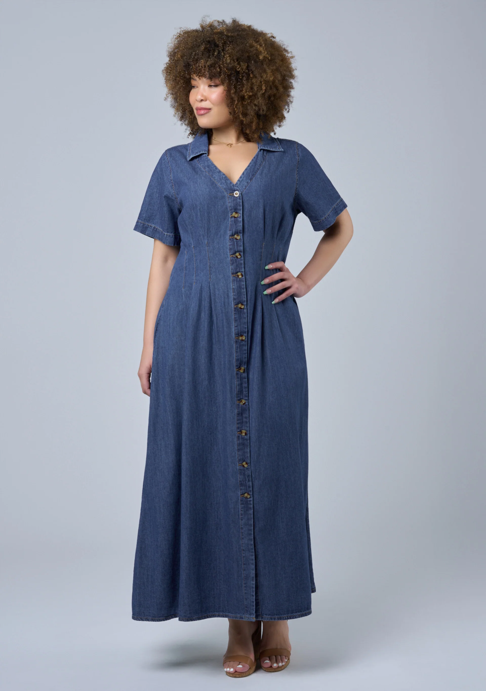 Tara Chambray Maxi Dress - Image 2