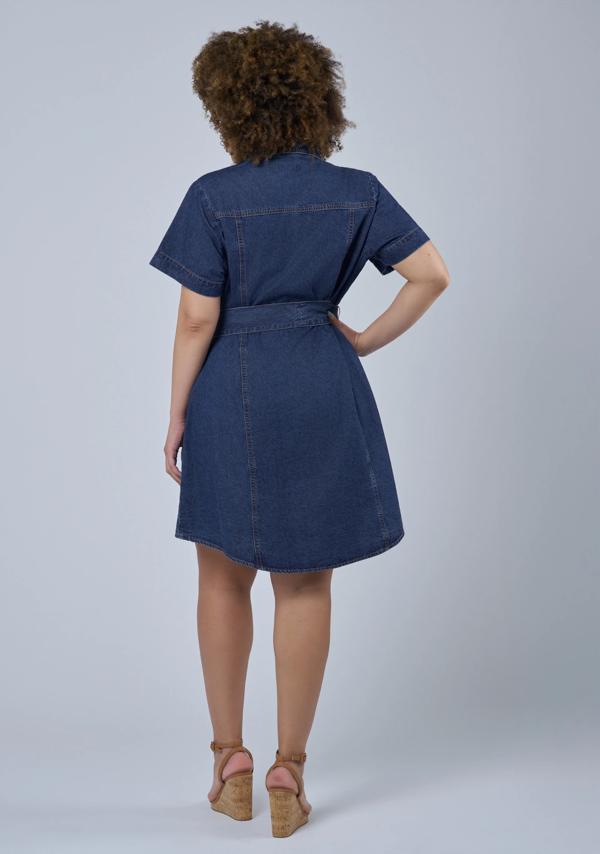 Tia Chambray Mini Shirt Dress - Image 5
