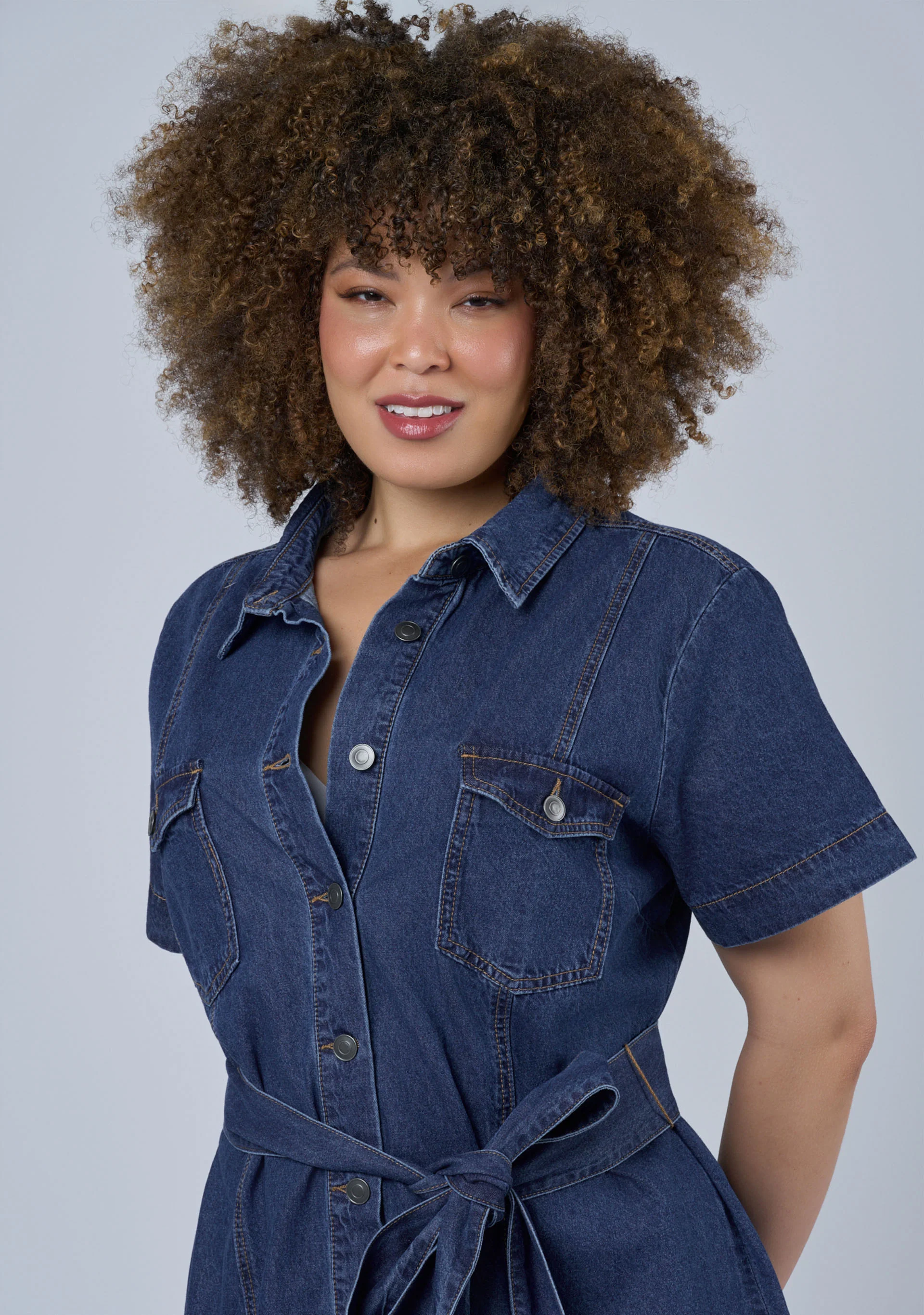 Tia Chambray Mini Shirt Dress - Image 6