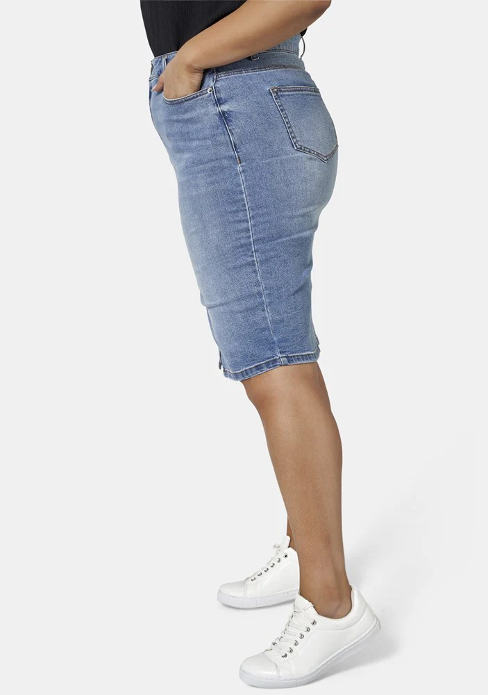 Two Men Down Denim Skirt - Image 3
