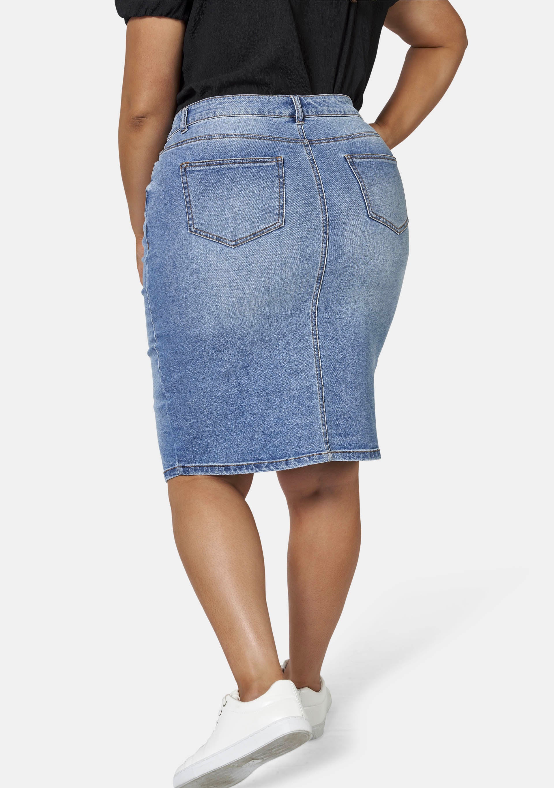 Two Men Down Denim Skirt - Image 4