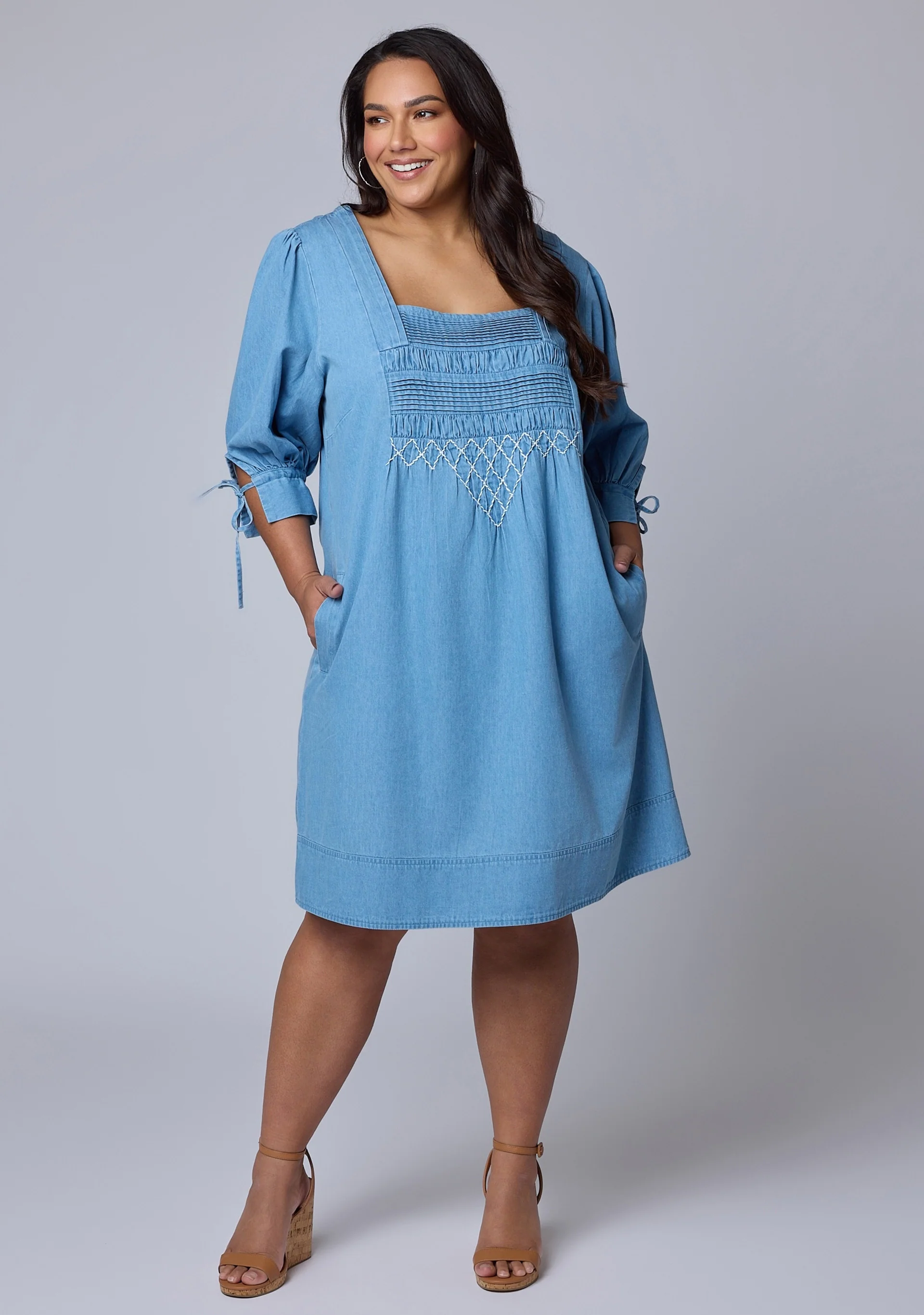 Verity Chambray Mini Dress - Image 3
