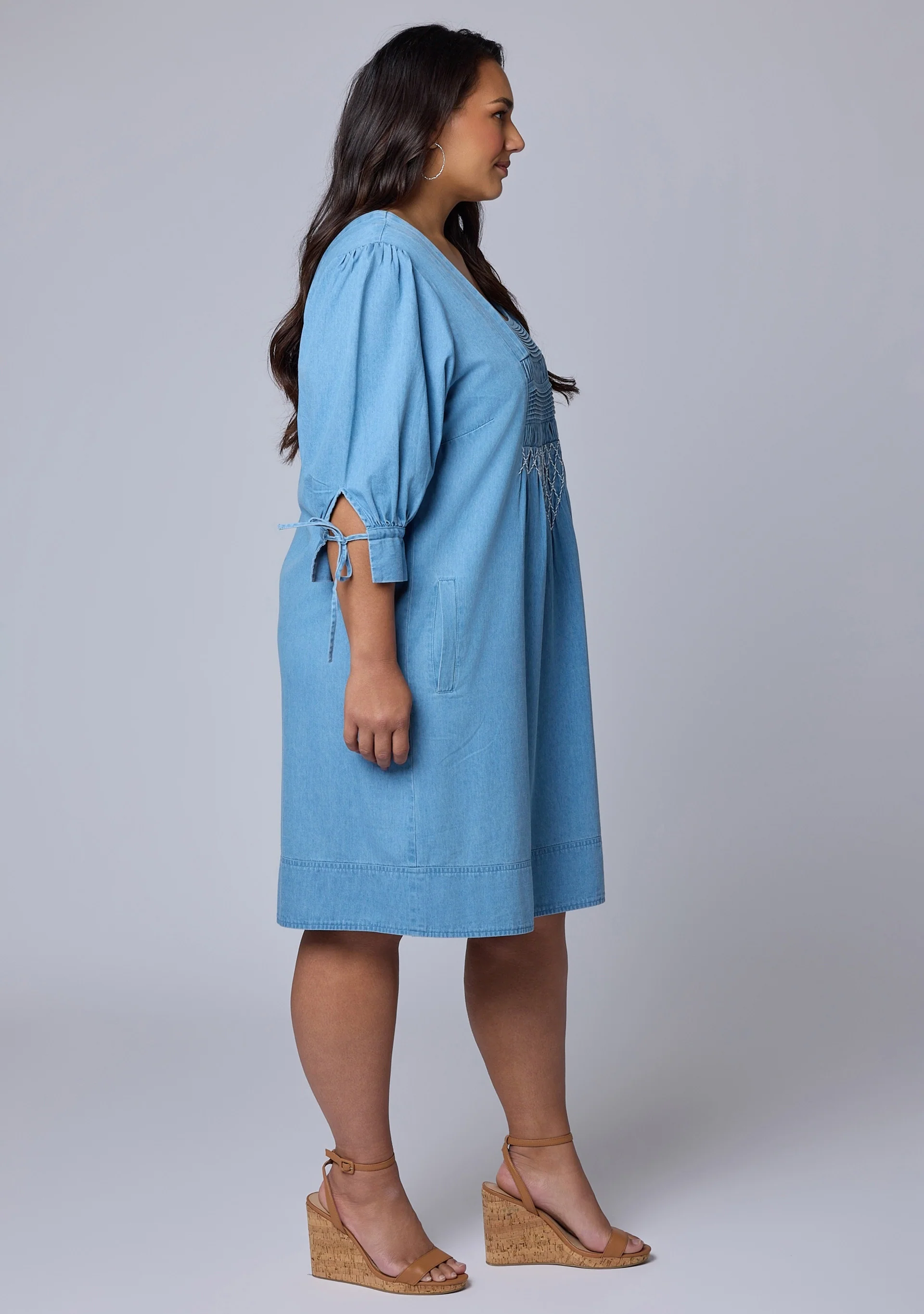 Verity Chambray Mini Dress - Image 4