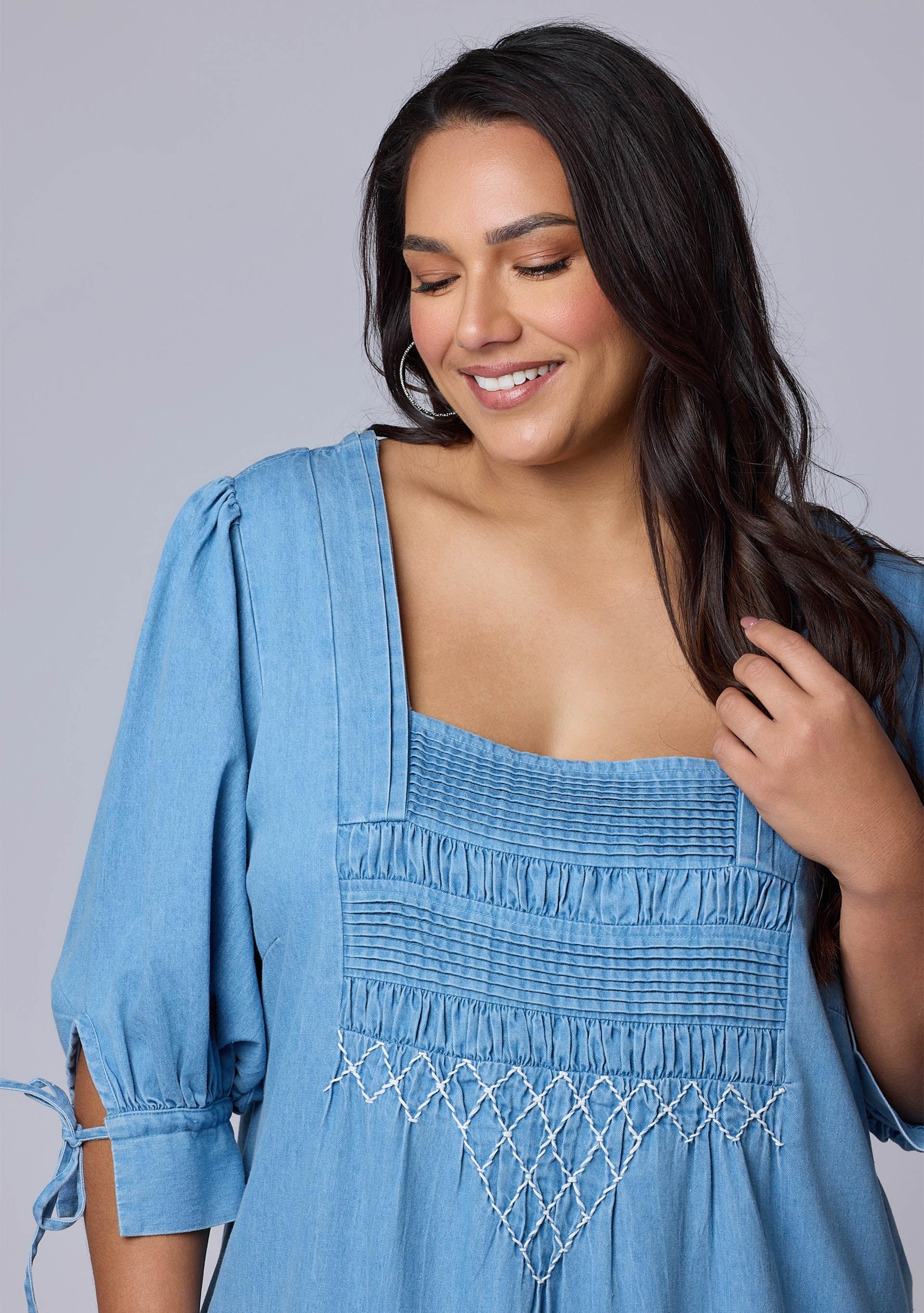 Verity Chambray Mini Dress - Image 6